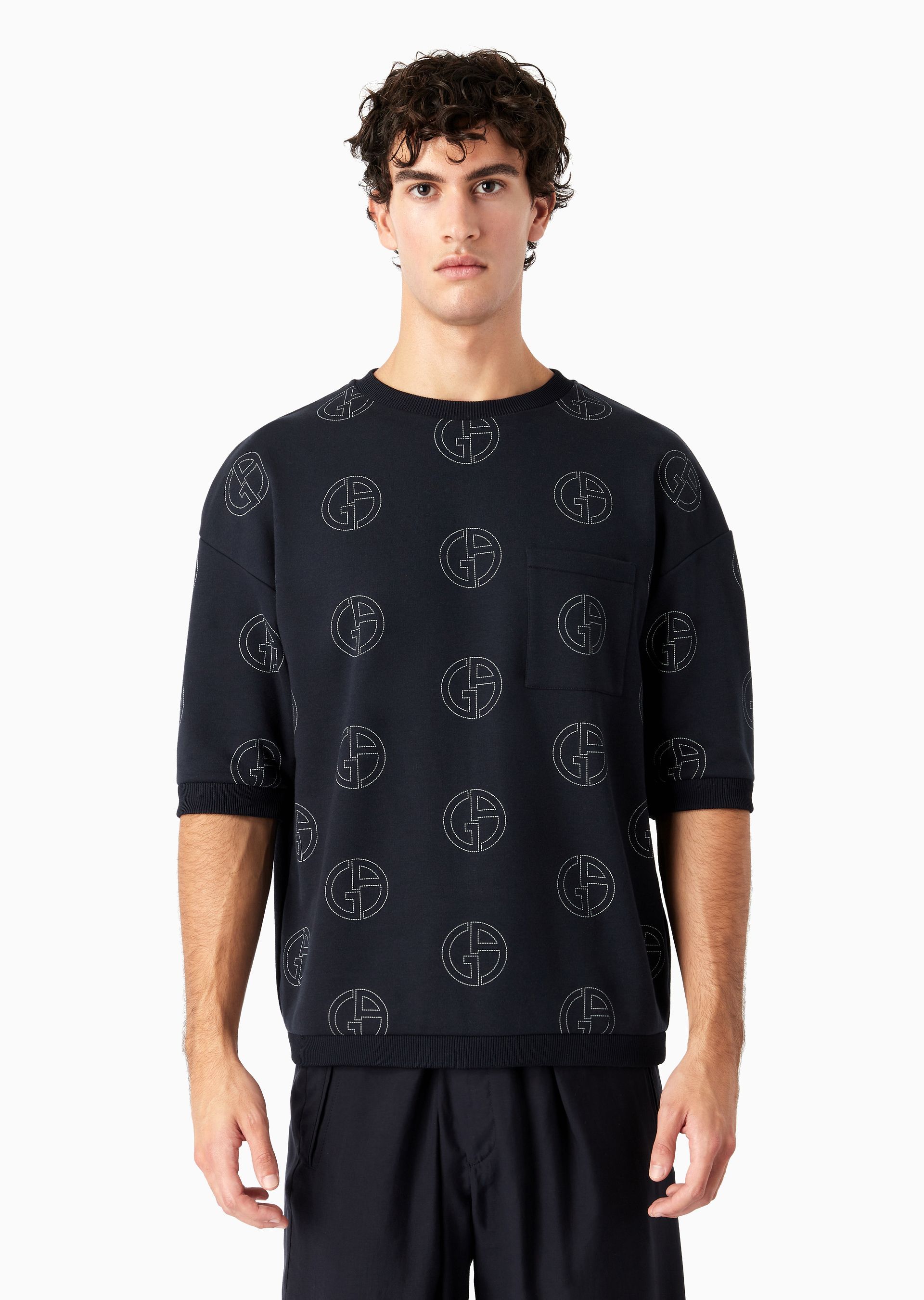 Giorgio Armani Sweatshirt In Blue