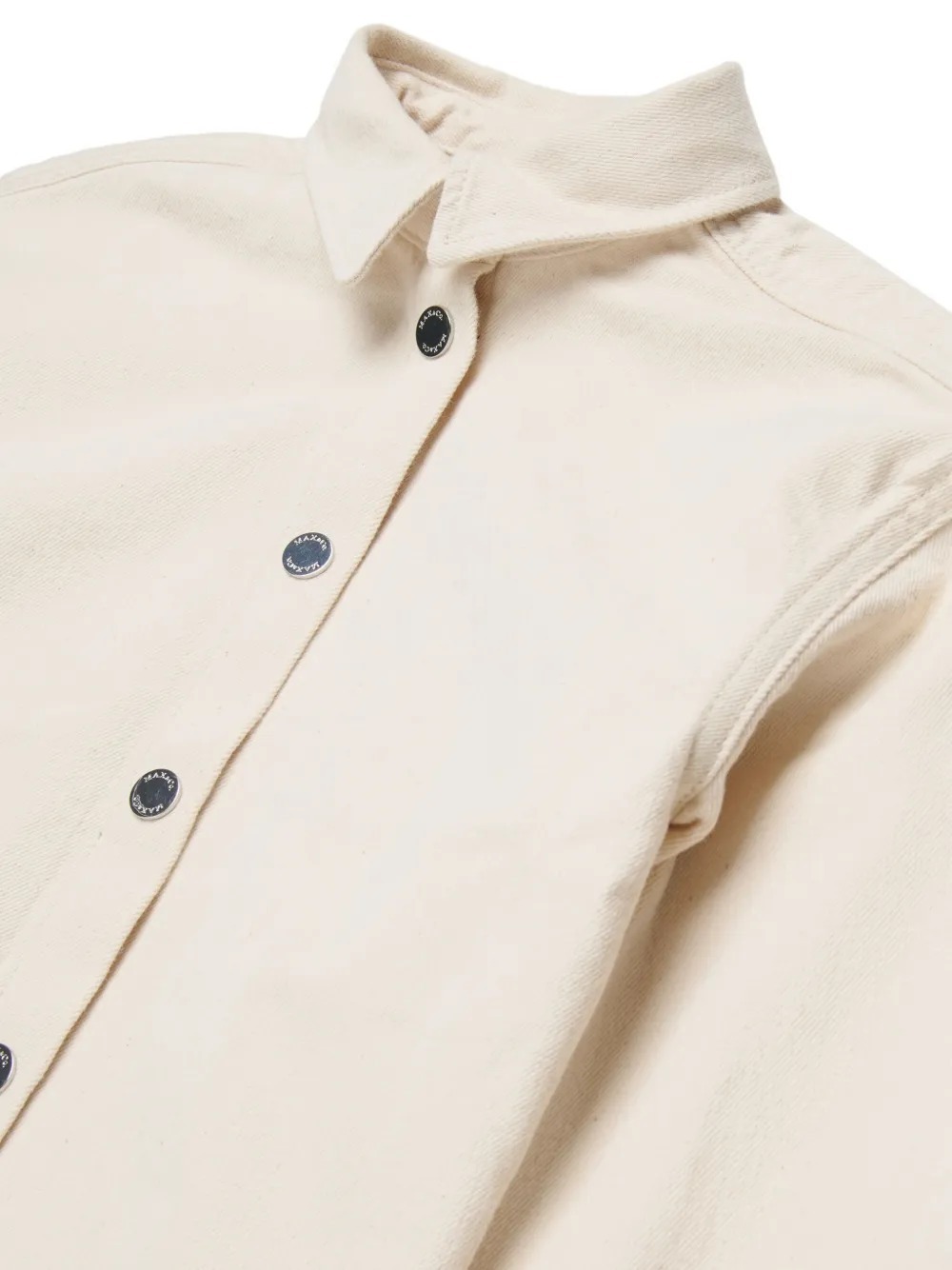 Maxco. Kids Logo Patch Frayed Edge Shirt In Neutral
