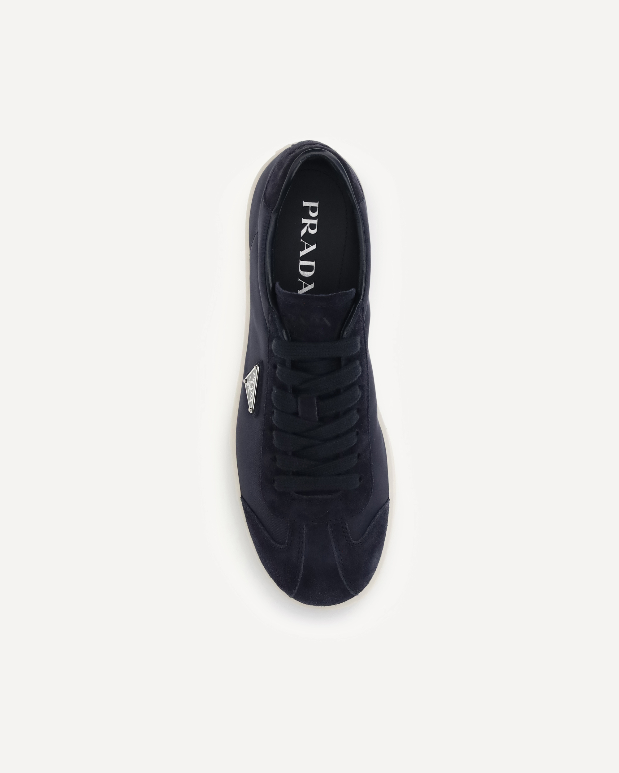 Prada Round-toe Low-top Casual Shoes In Blue