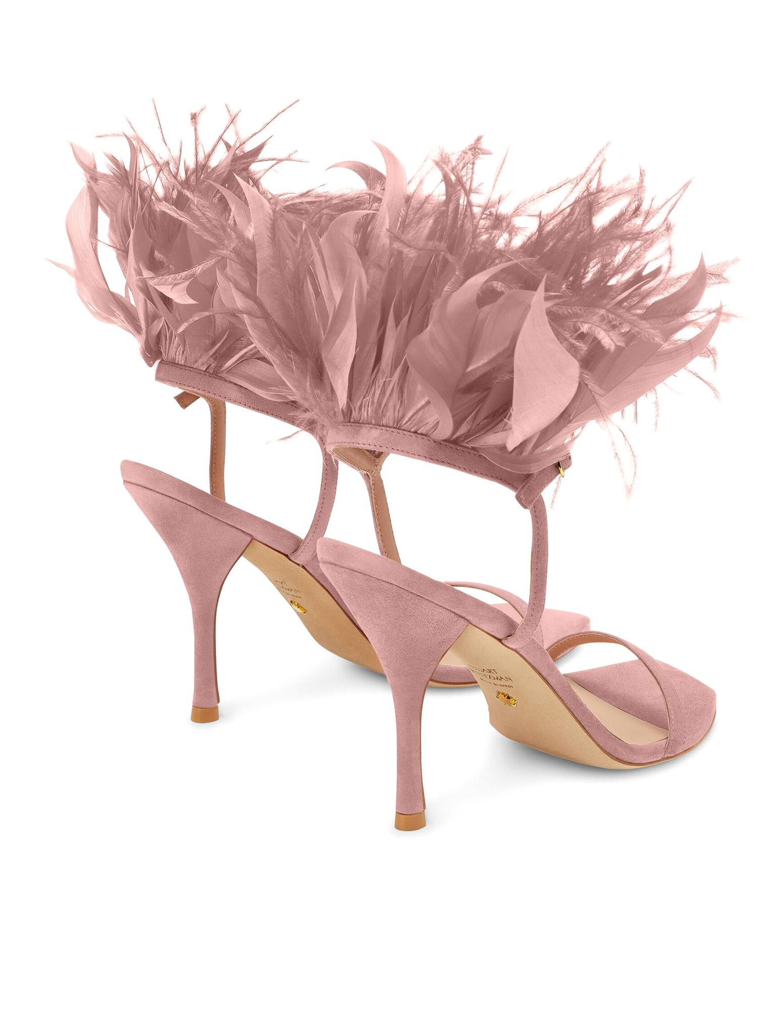 Stuart Weitzman Feather High-heeled Sandals In Pink