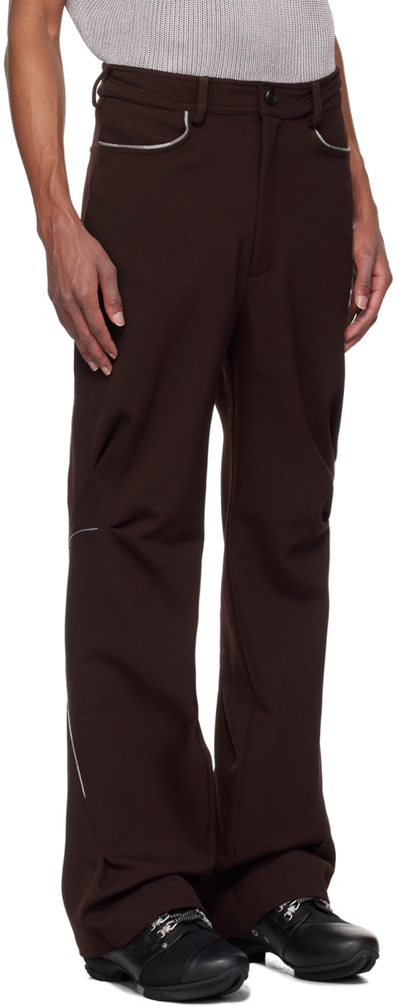 Kiko Kostadinov Burgundy Ohne K-dart Trousers In Black