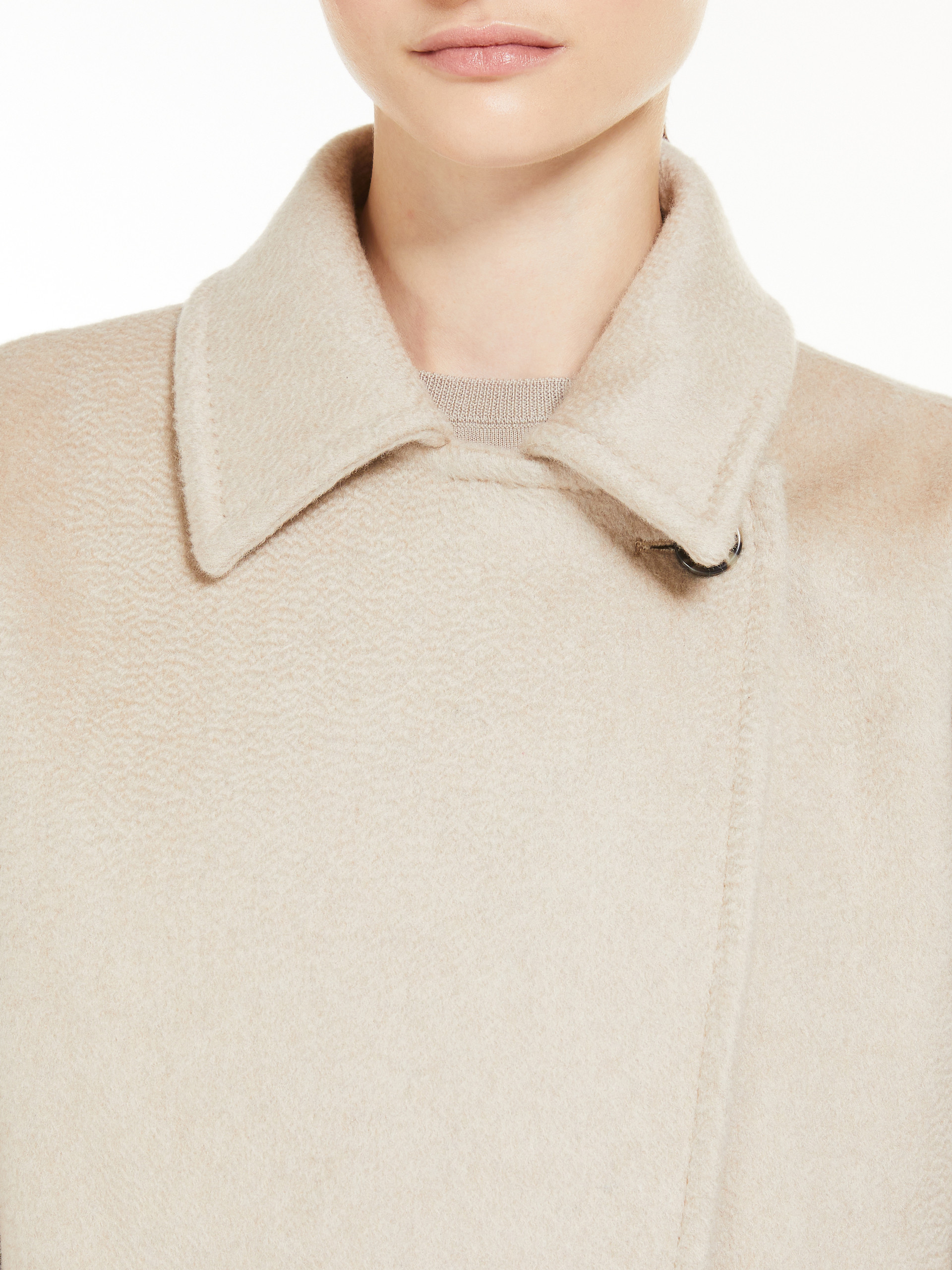 Max Mara Manuela Faux Double-breasted Cashmere Coat In Nude