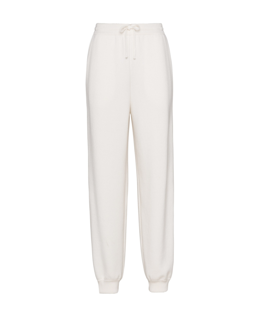 Prada Drawstring Knitted Trousers In White