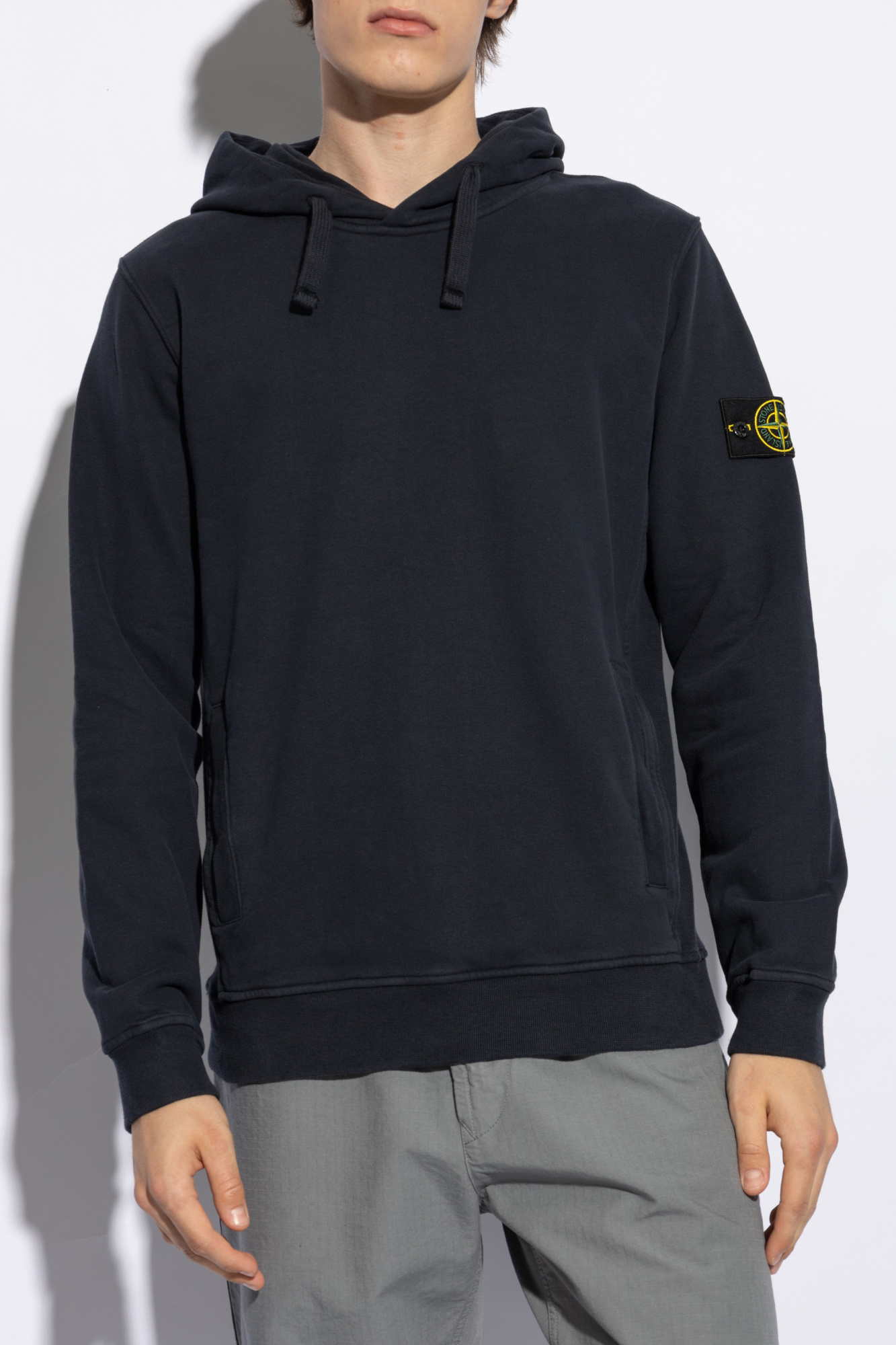 Stone Island 6100029 Brushed Organic Cotton Fleece In Blue
