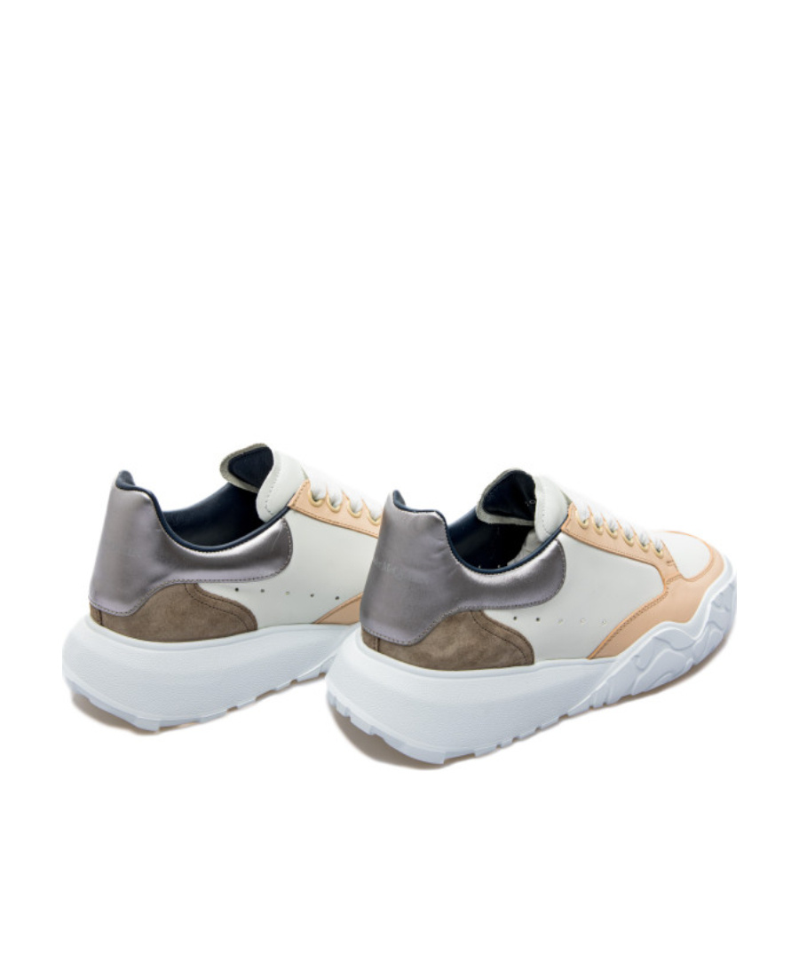 Alexander Mcqueen Colour-block Leather Sneakers In White
