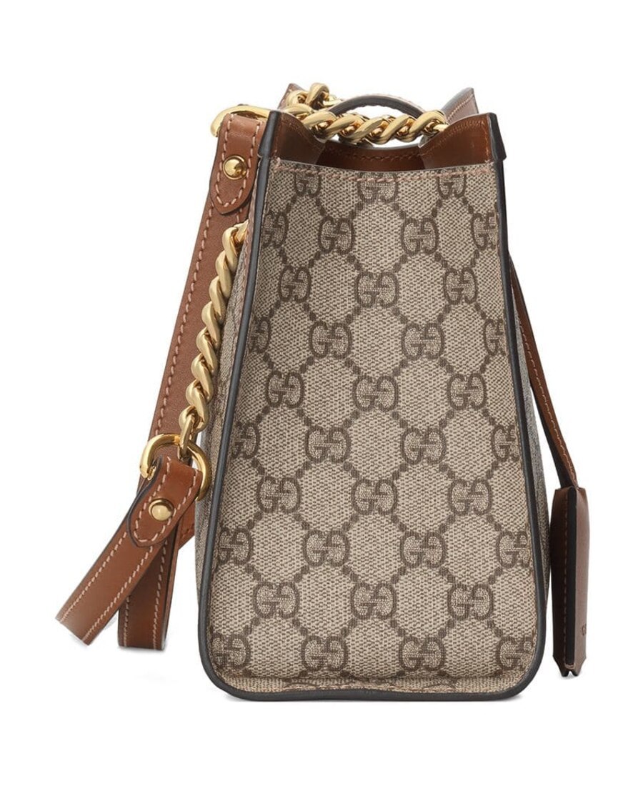 Gucci Padlock Gg Supreme Canvas Shoulder Bag In Nude