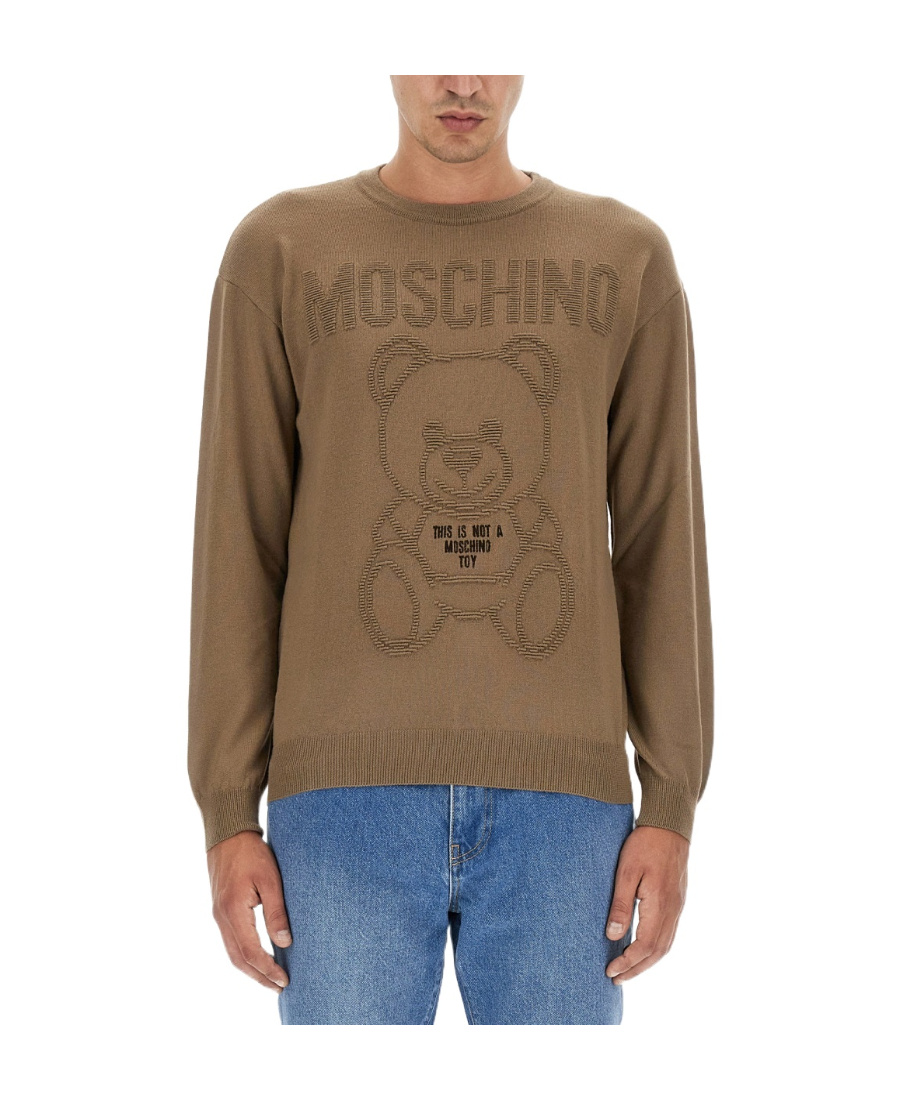 Moschino Long-sleeved Sweater In Brown