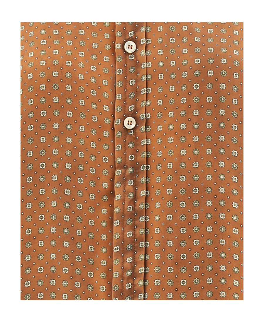 Maison Margiela Tie Print Shirt In Brown