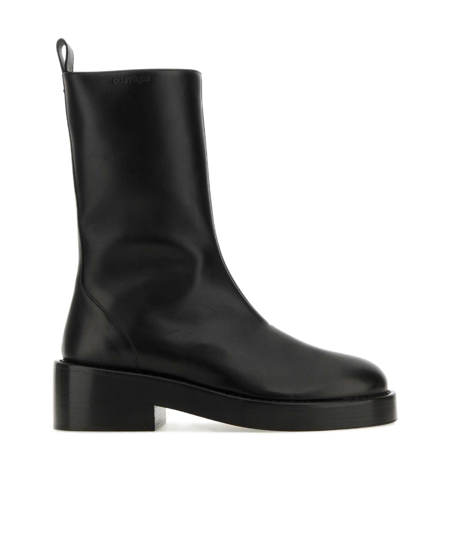Shop Courrèges 55mm Slip-on Leather Ankle Boots In Black