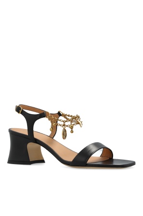 Chloé Square Toe High Heel Sandals In Black