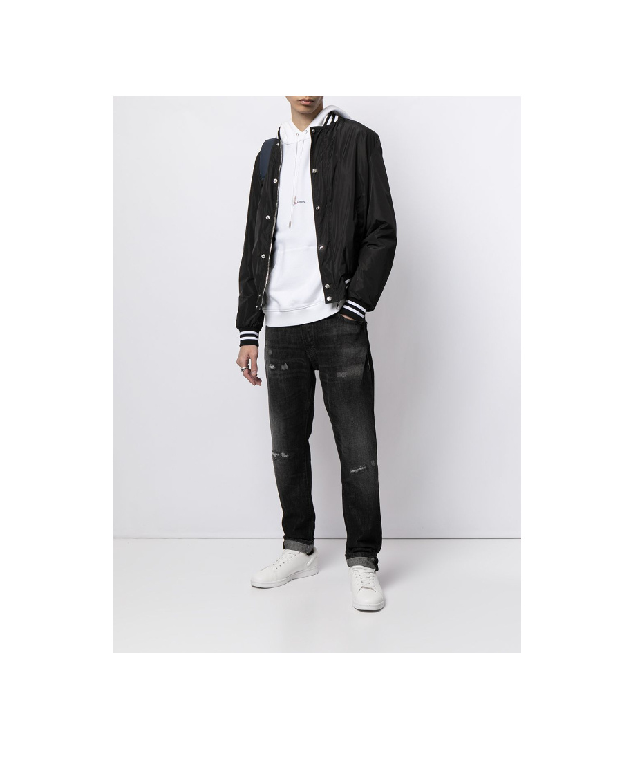 Emporio Armani Slim Jeans In Imitation Of Old Details In Black