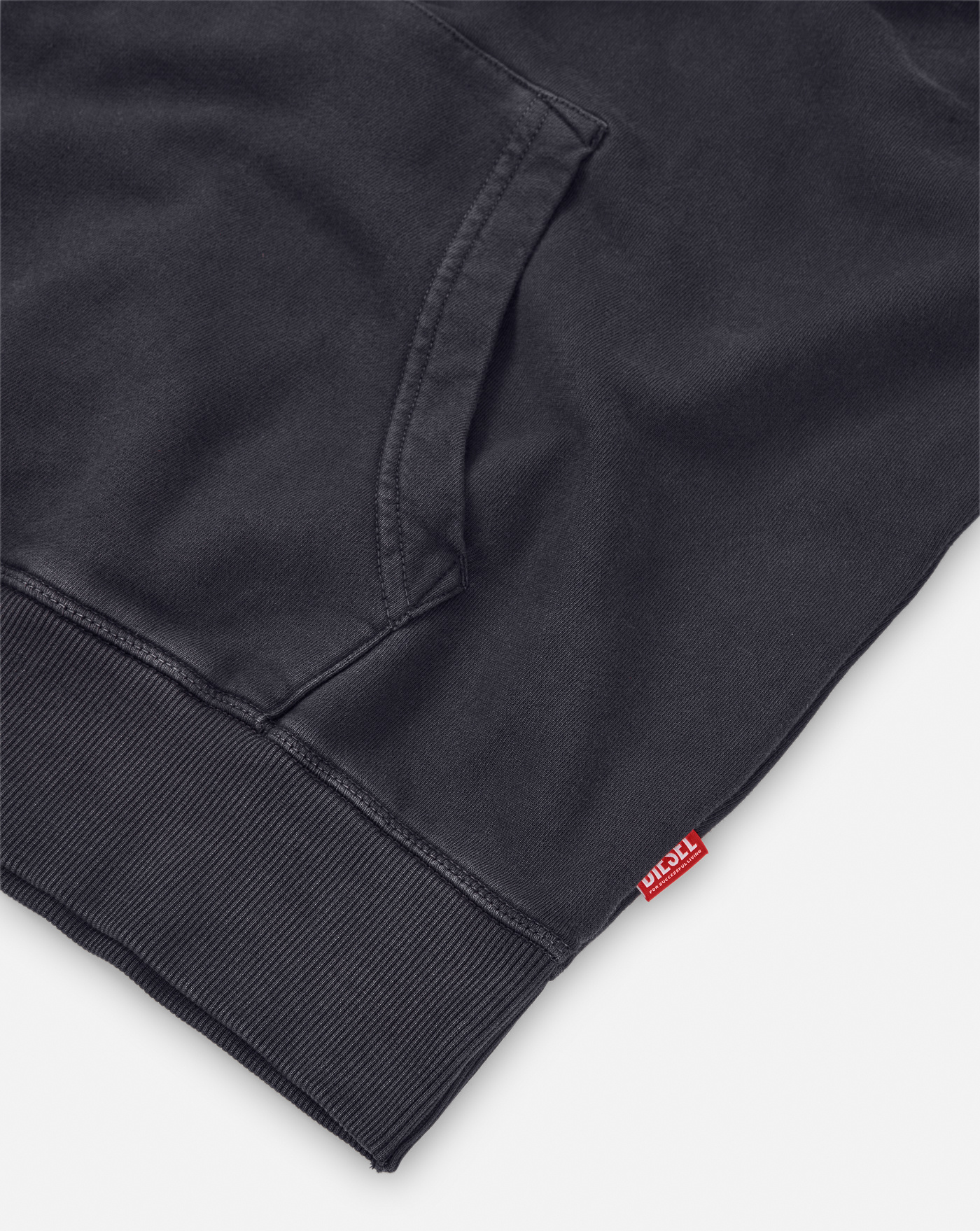 Diesel Hooded Sweatshirt With Brushed Texture And Bold Logo In Blue