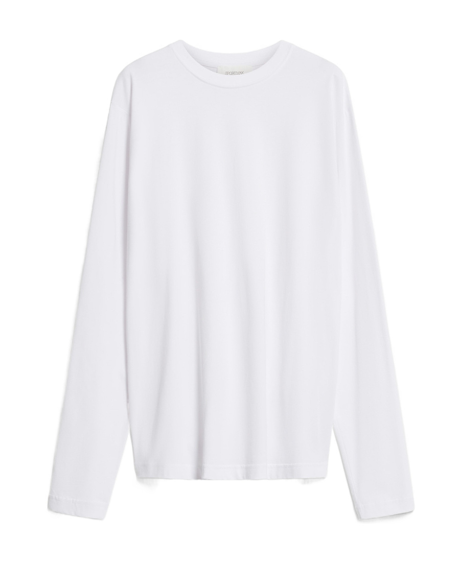 Sportmax Long Sleeved Plain Knitted T-shirt In White
