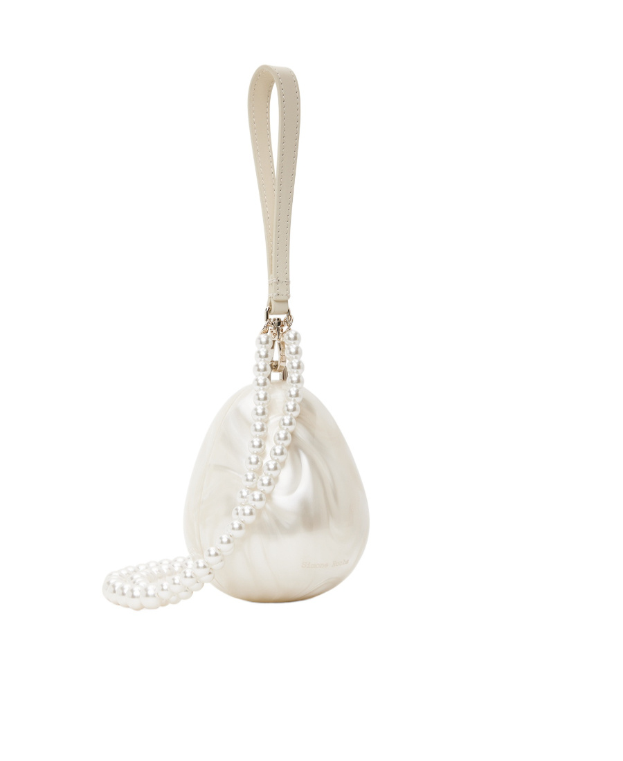 Simone Rocha Micro Egg Pearl-effect Clutch Bag In White