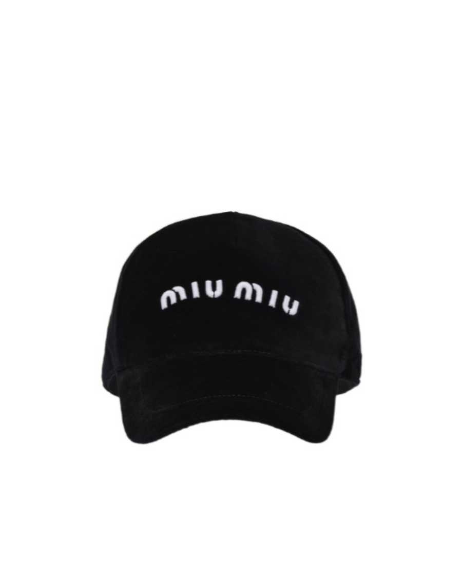 Miu Miu Embroidered-logo Baseball Cap In Black