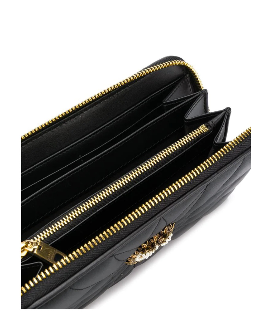 Dolce & Gabbana Quilted Heart Wallets Gold-tone Hardware In Green
