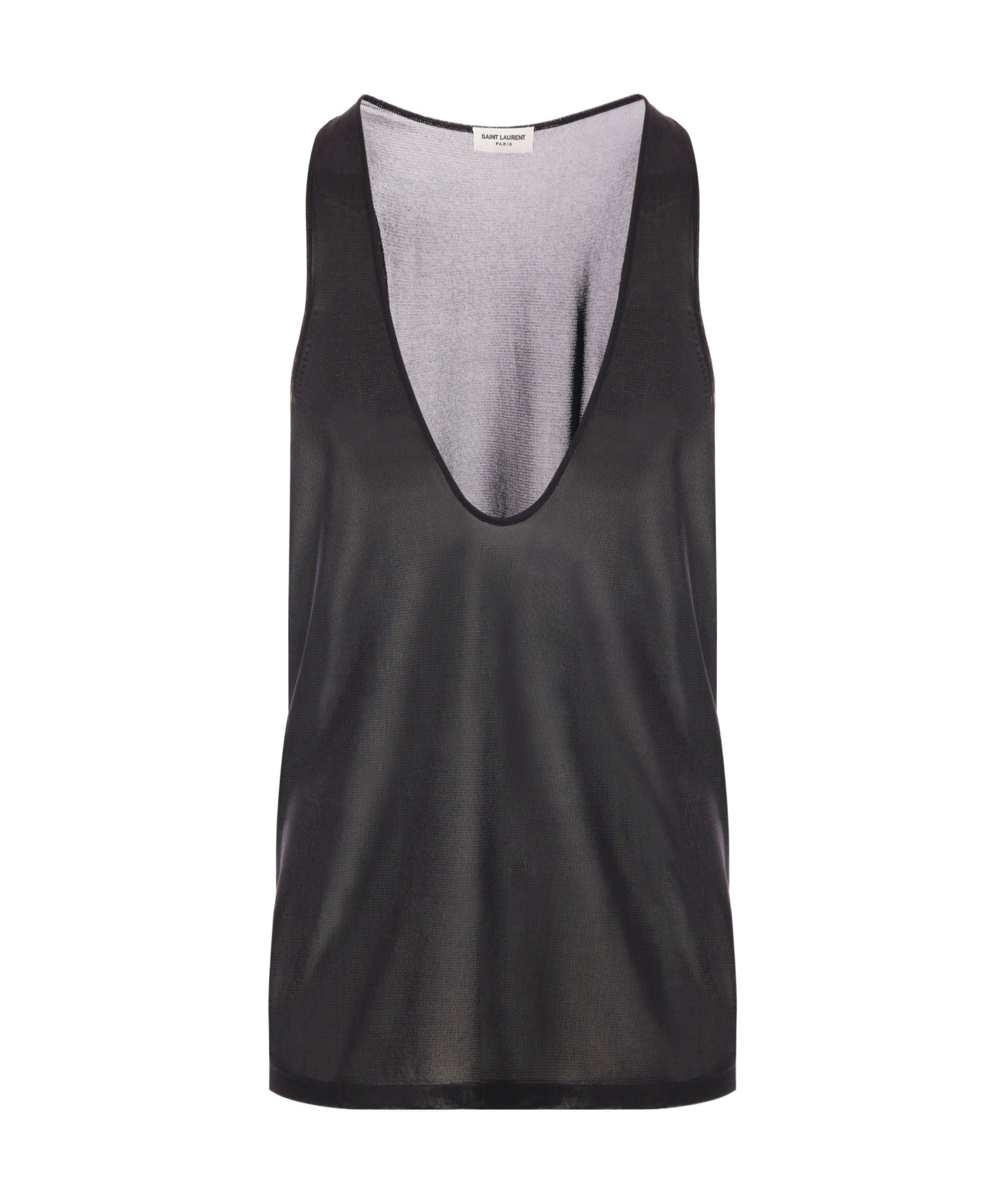 Saint Laurent Scoop-neck Sleeveless Tank Top In Black