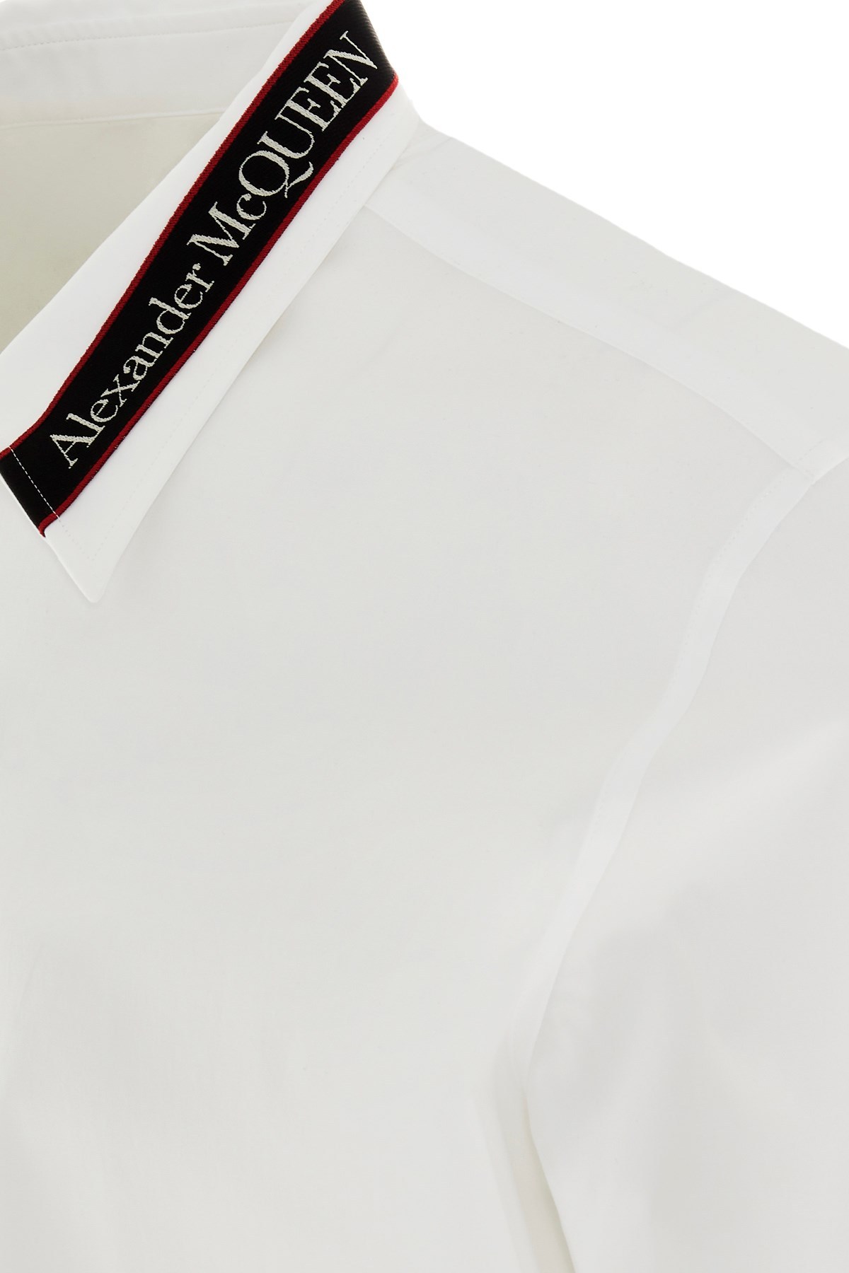 Alexander Mcqueen Cotton Shirt With Logo Detail In White
