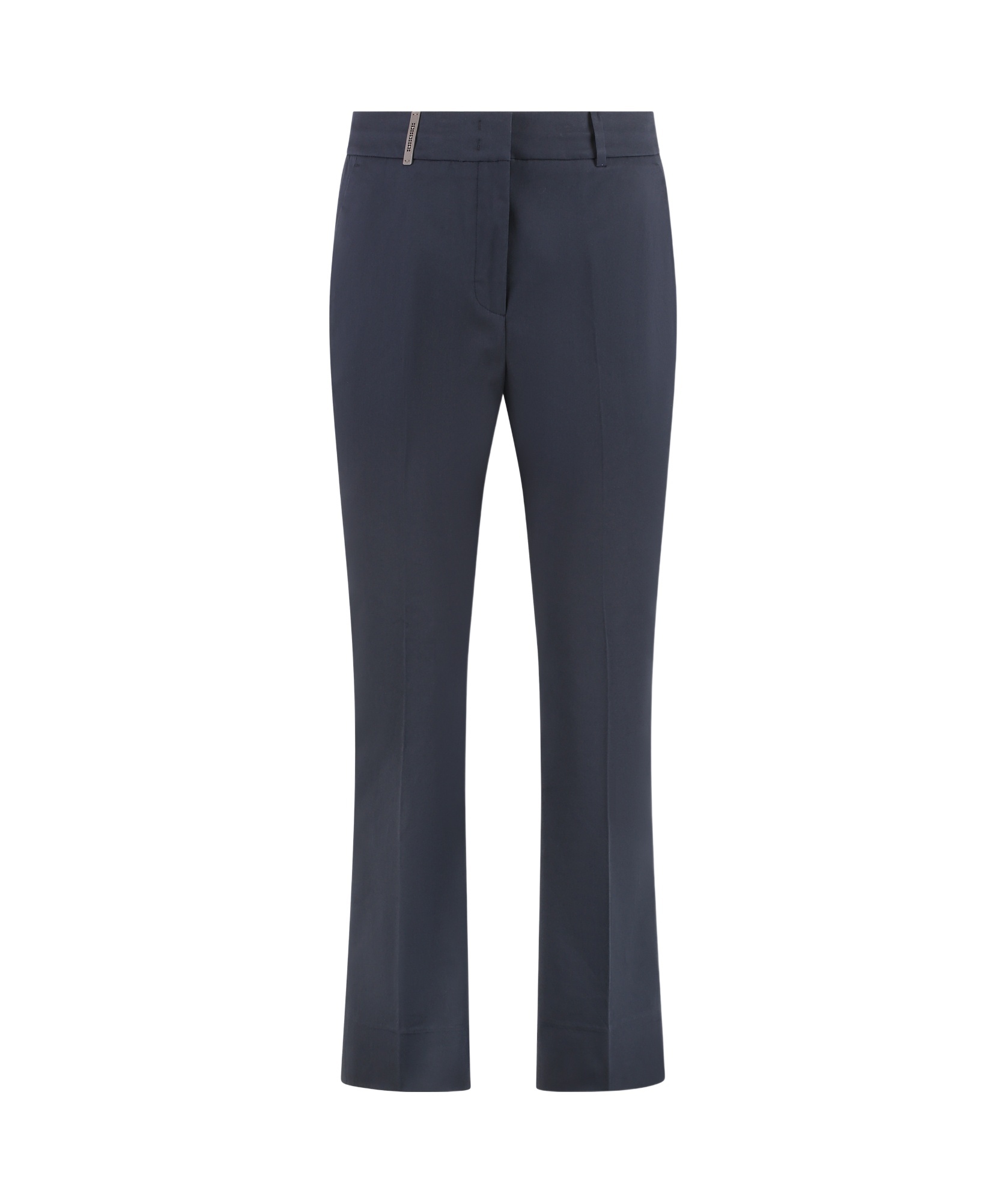 Peserico Navy Blue Cotton Blend Trousers In Black