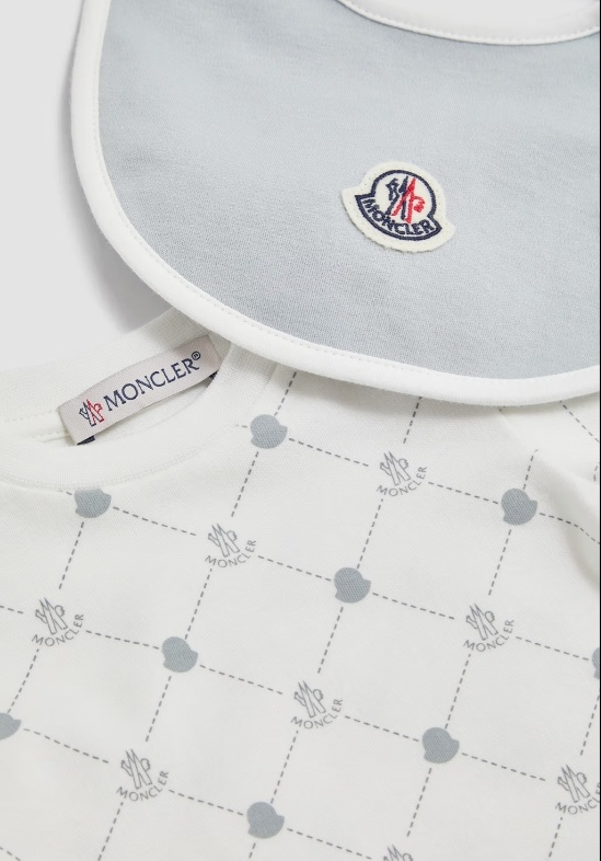 Shop Moncler Logo Cotton Set In White
