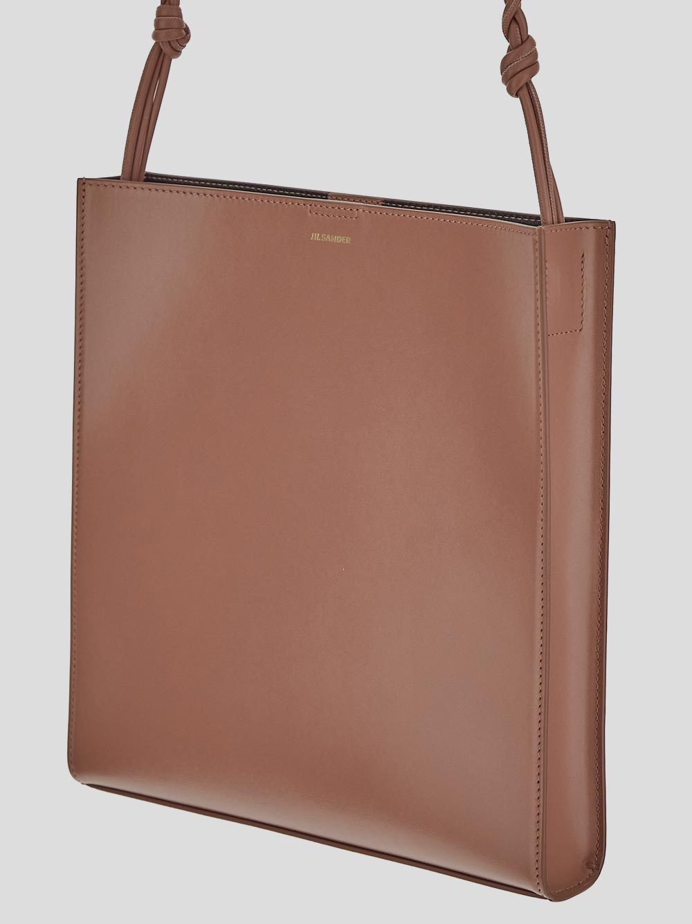 Jil Sander Medium Tangle Leather Shoulder Bag In Brown