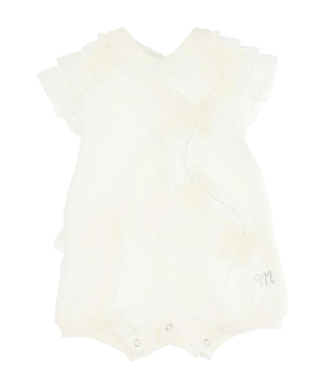 MONNALISA MONNALISA PAGLIACCETTO BABY GIRL PANNA IN COTONE