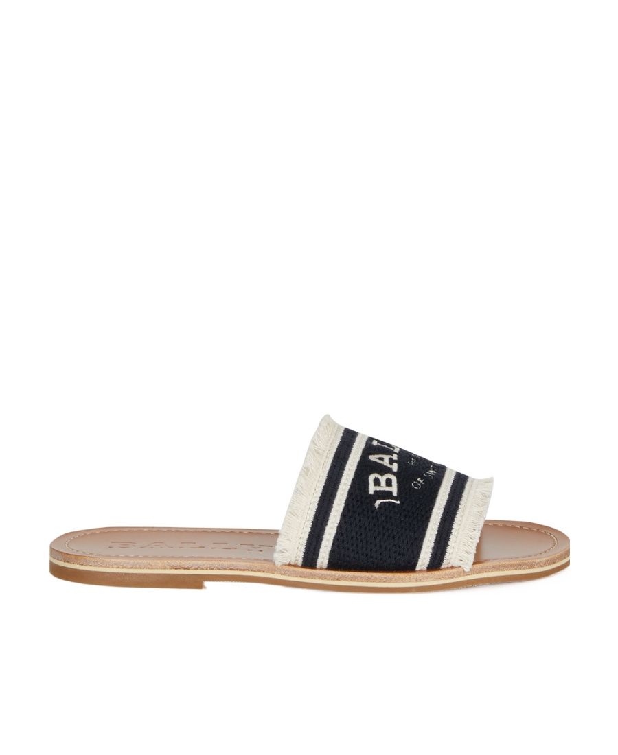Bally Logo Jacquard Slippers In Nude