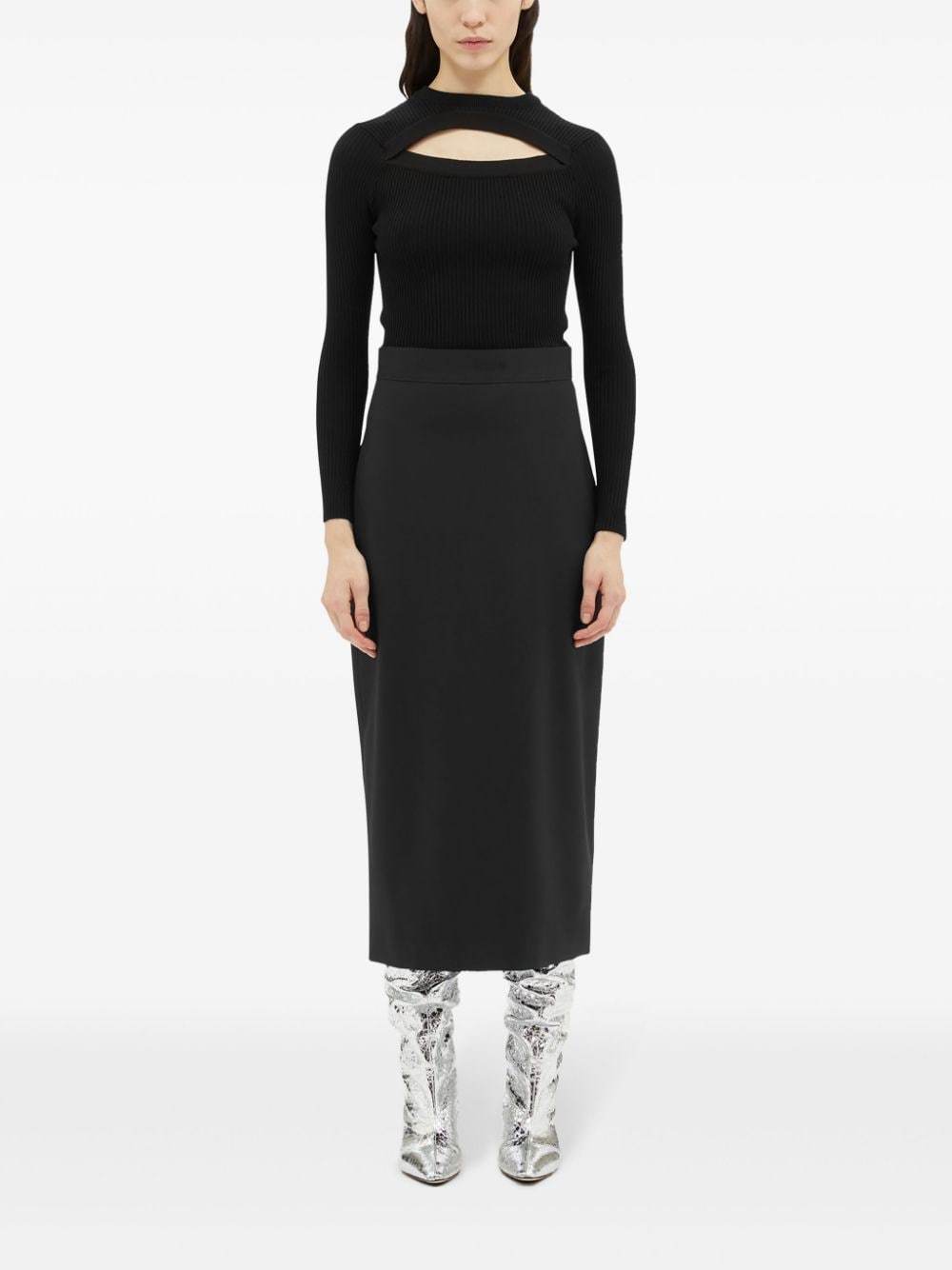 Msgm Maxirock Mit Logo-print In Black
