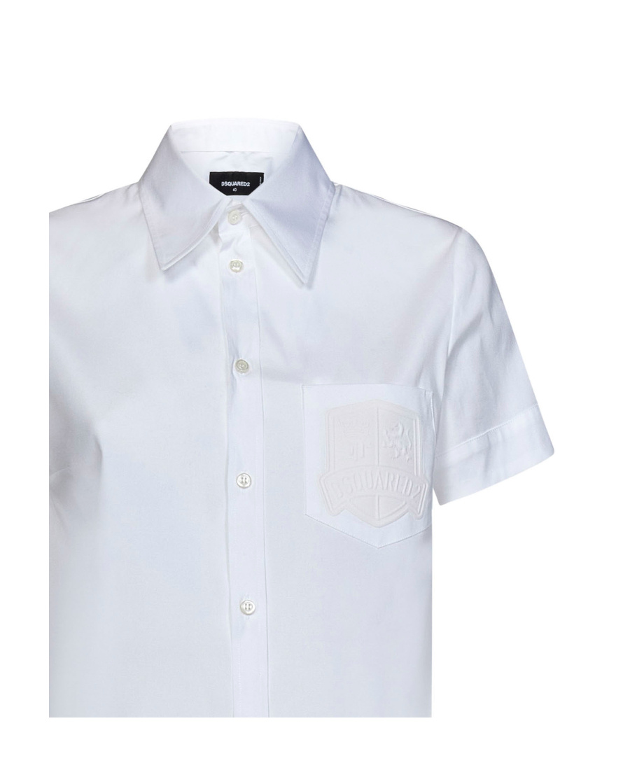 Dsquared2 Cropped Short-sleeve Shirt In White