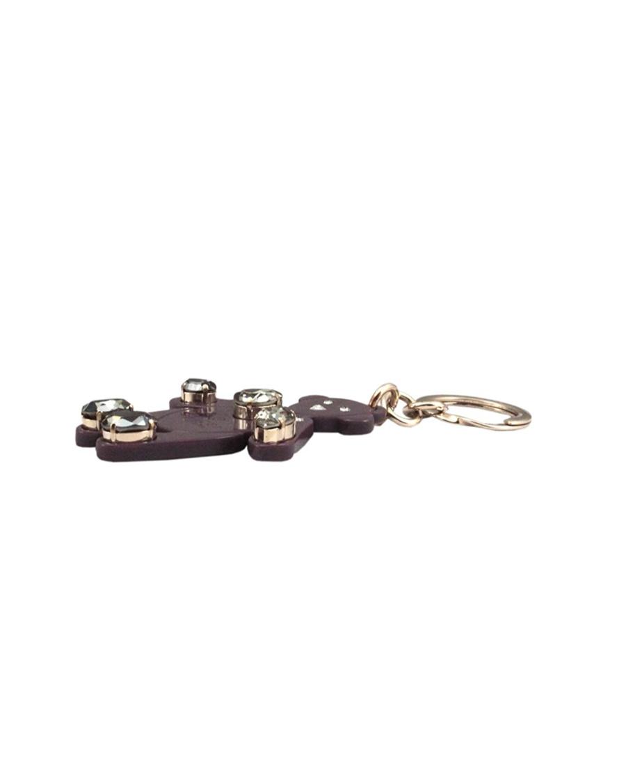 Gucci Crystal Teddy Bear Keychain In Black