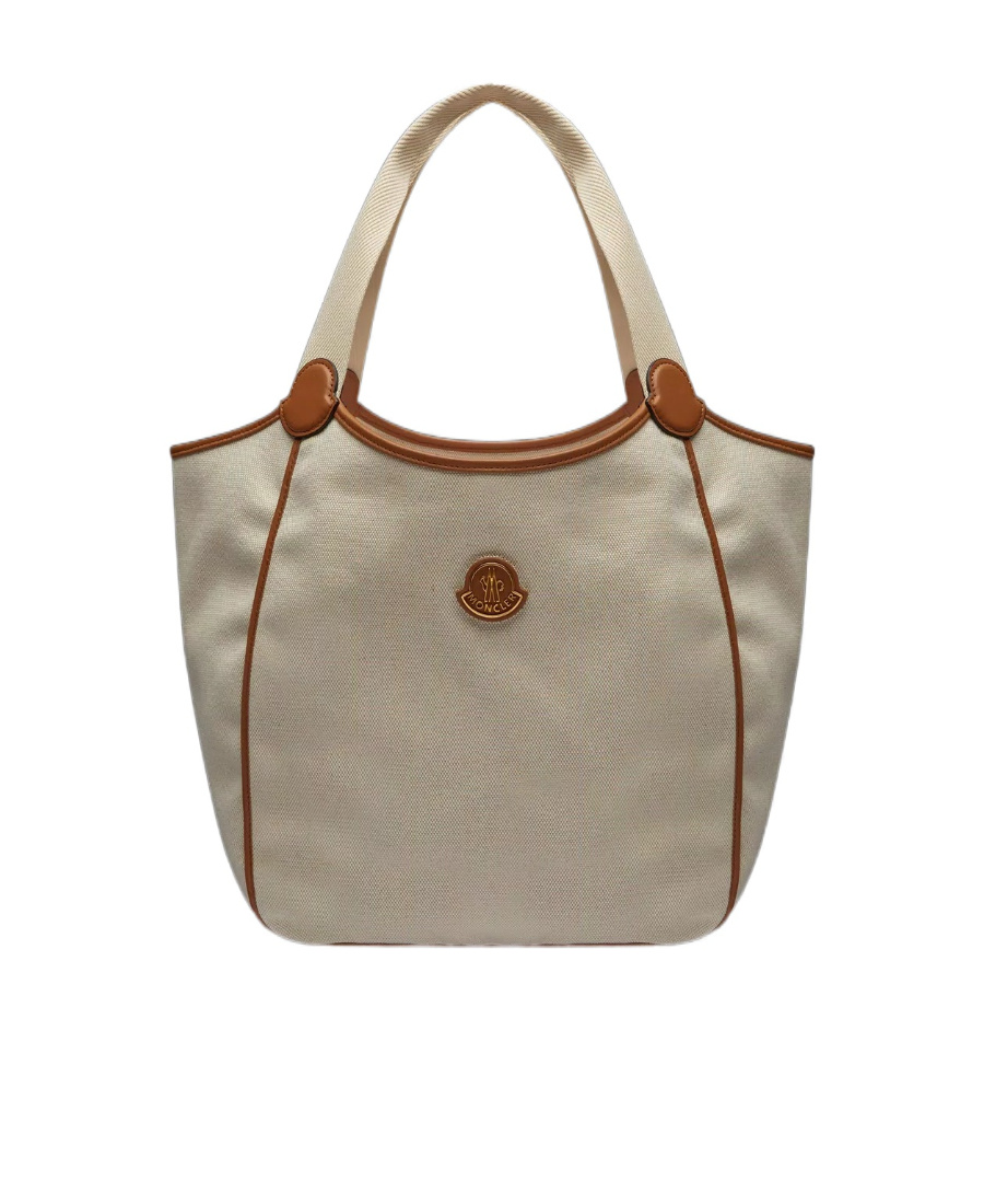 Moncler Nalani Canvas Tote Bag In Nude