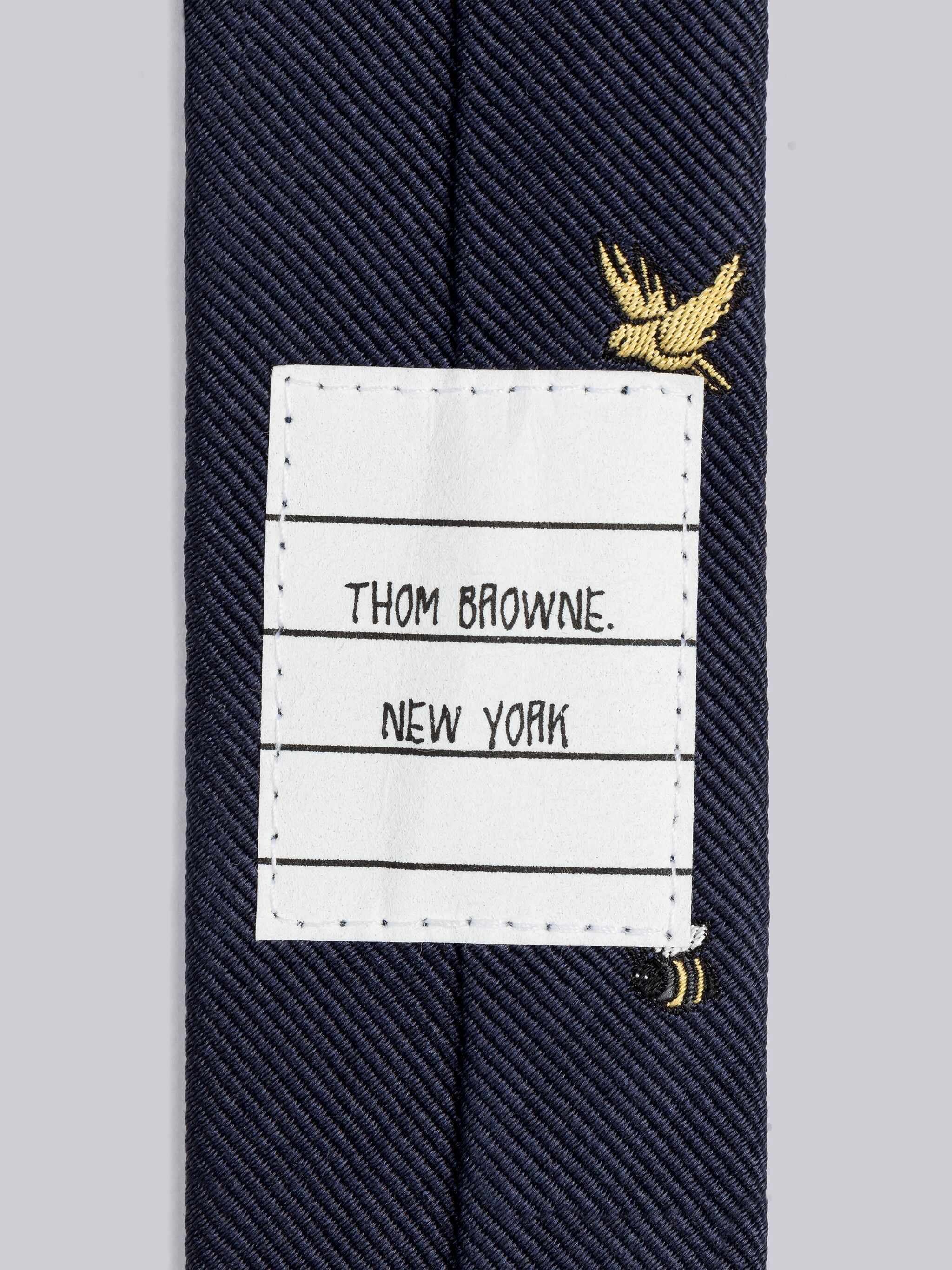 Thom Browne Birds And Bees Jacquard Classic Tie In Black