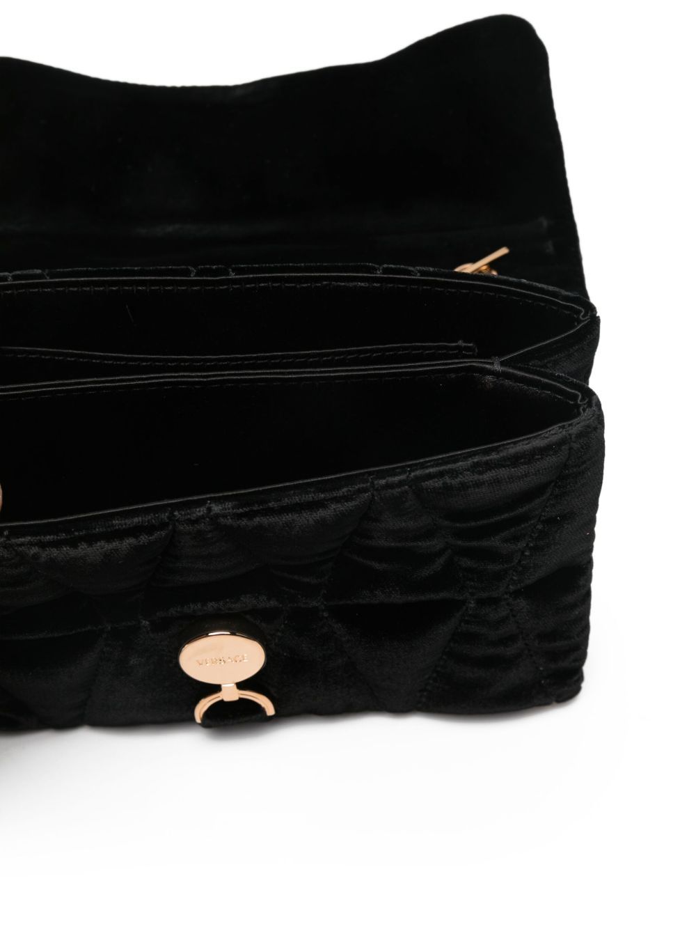 Versace Structured Black Bag With Subtle Hardware Accents In Black