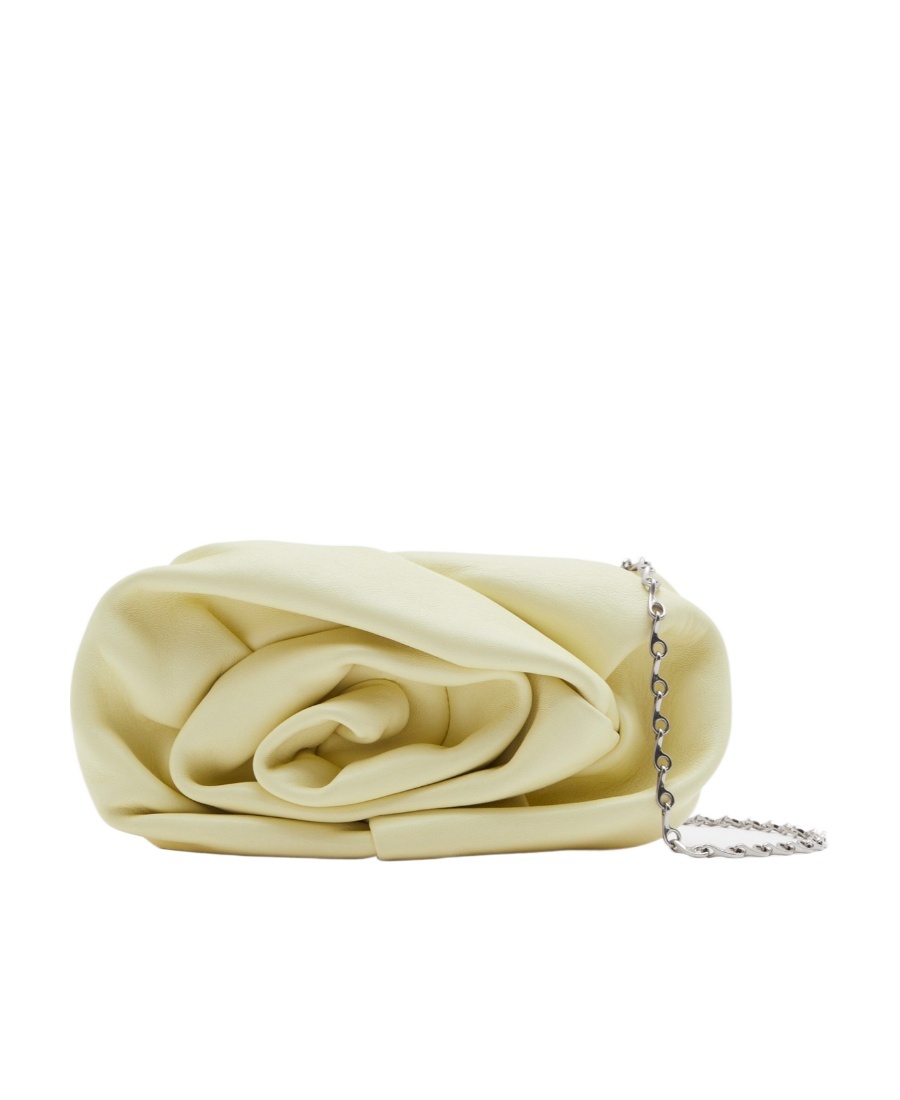 Shop Burberry Rose Chain Leather Clutch Bag In Nude