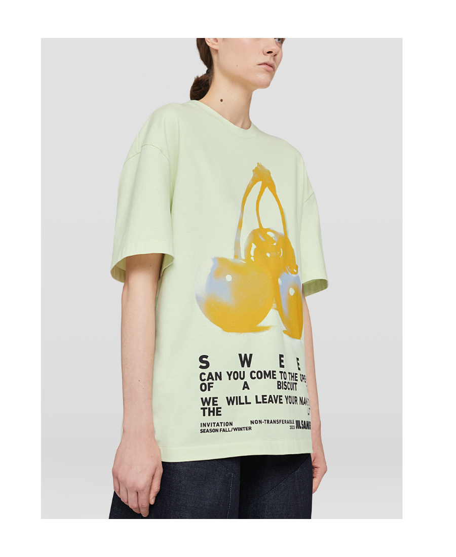 Jil Sander Graphic-print Cotton T-shirt In White
