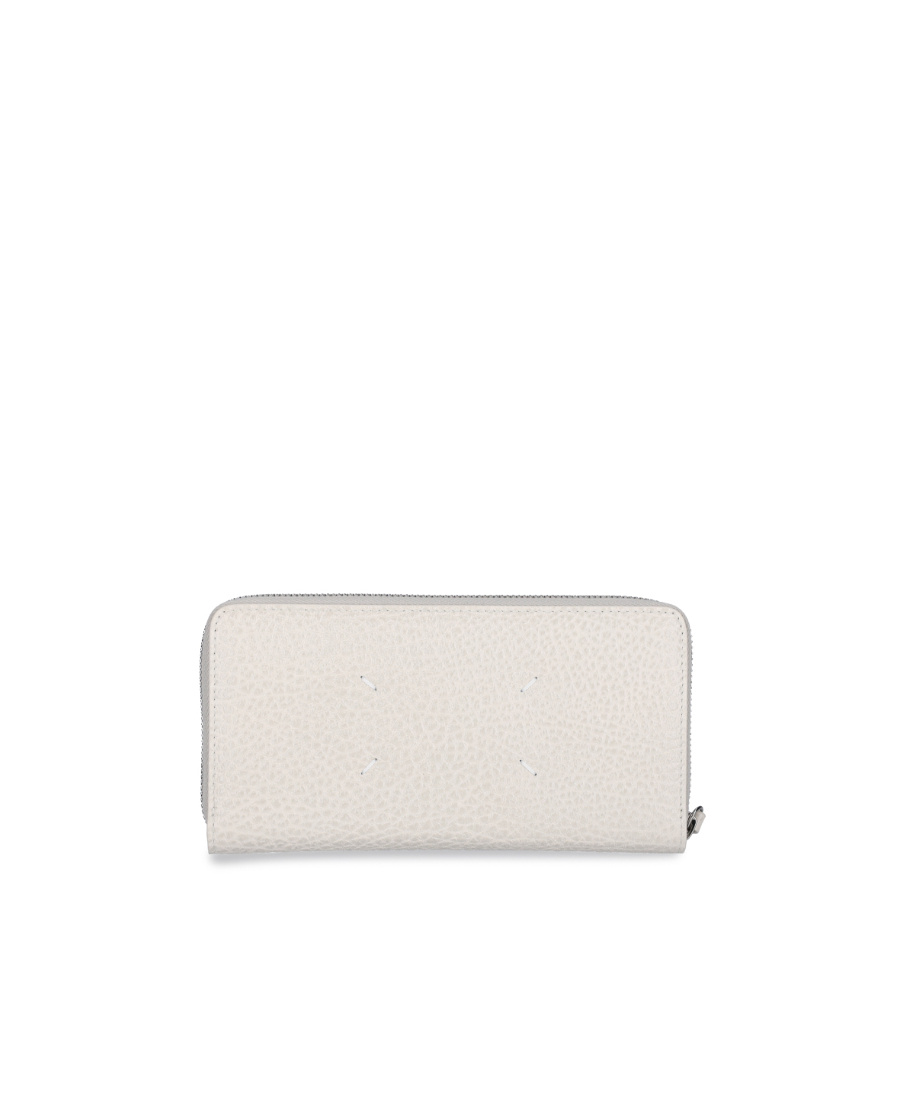 Maison Margiela Four-stitch Logo Zip-up Wallet In White