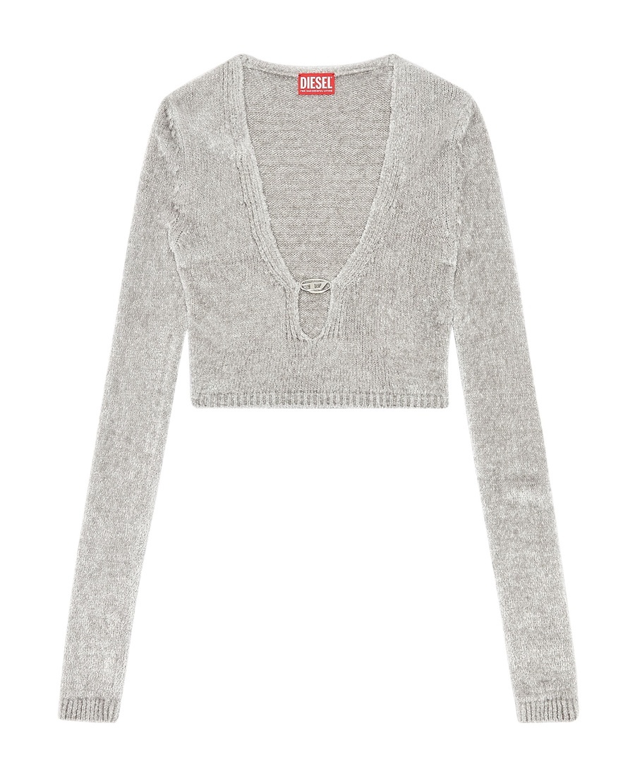 Diesel M-cheryl Chenille Jumper In Gray