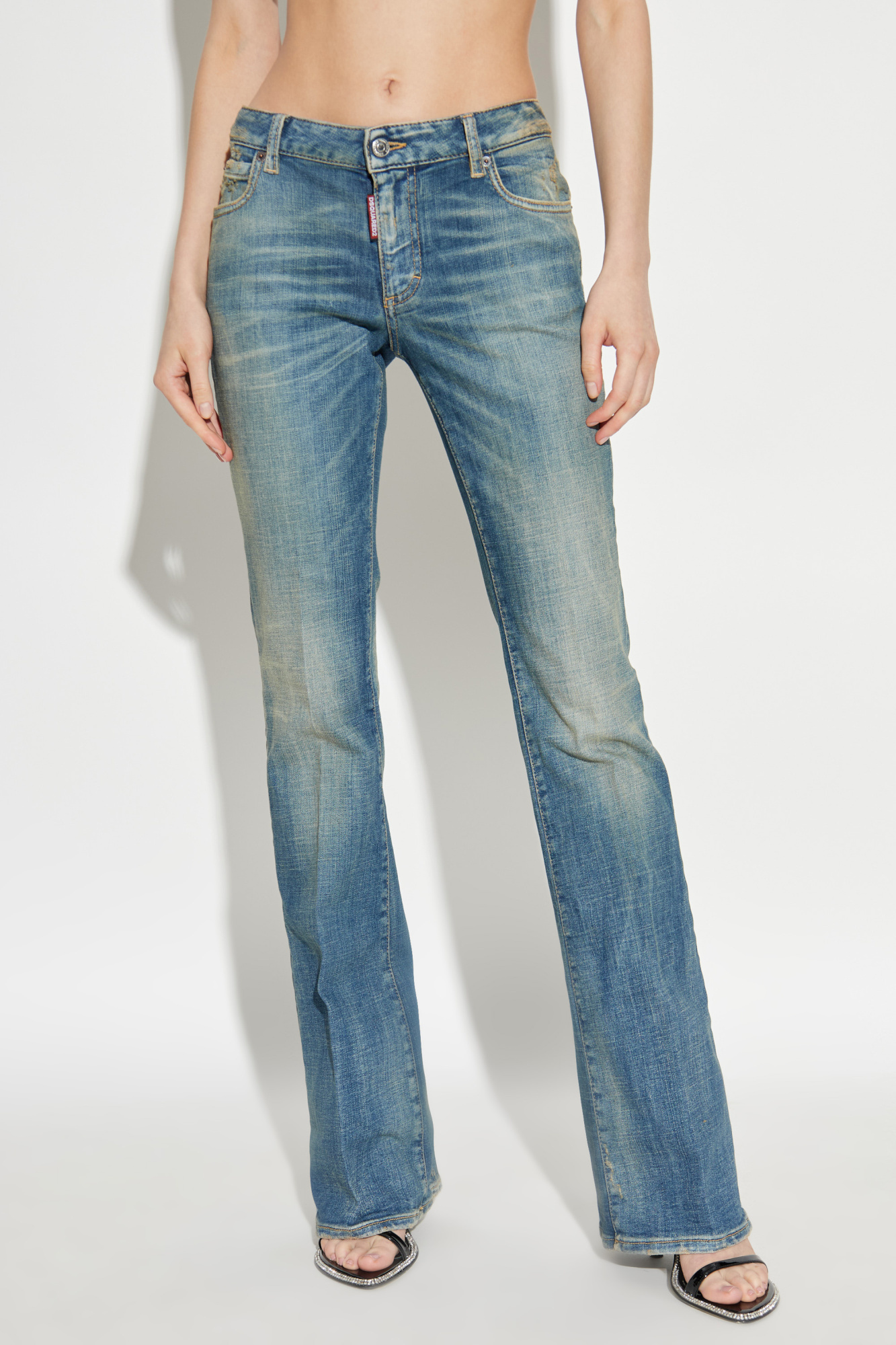 Dsquared2 Belt Loop Denim Trousers In Blue