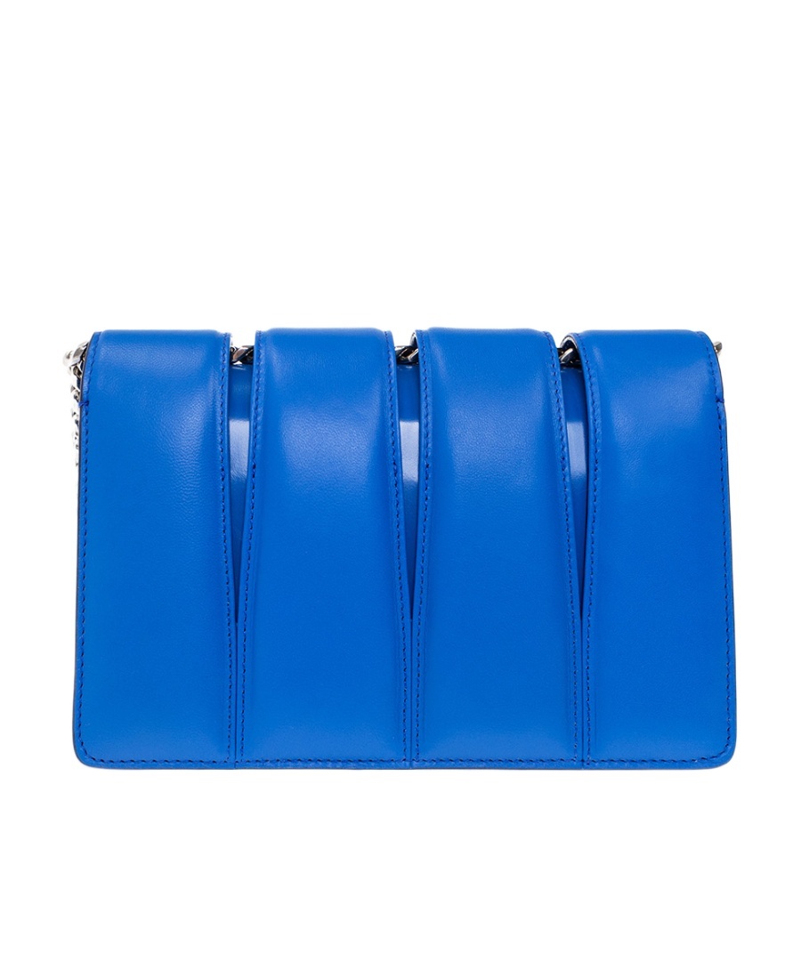 Alexander Mcqueen Four Ring Leather Satchel Bag In Blue