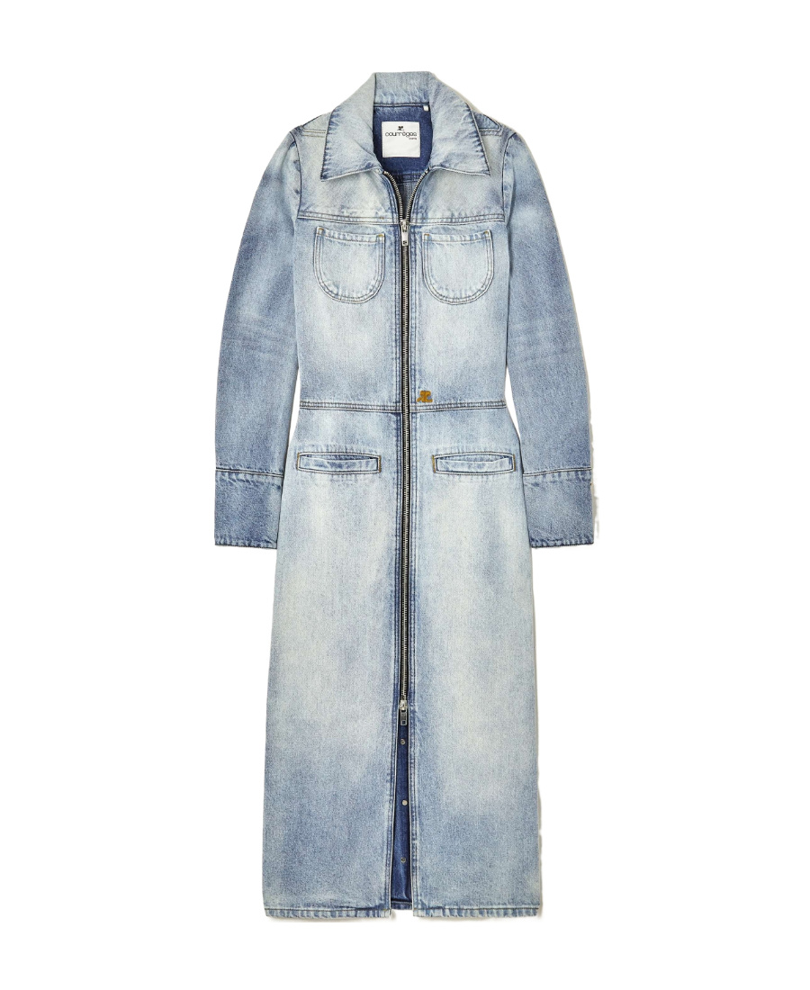 Courrèges Knee-length Denim Jacket In Blue