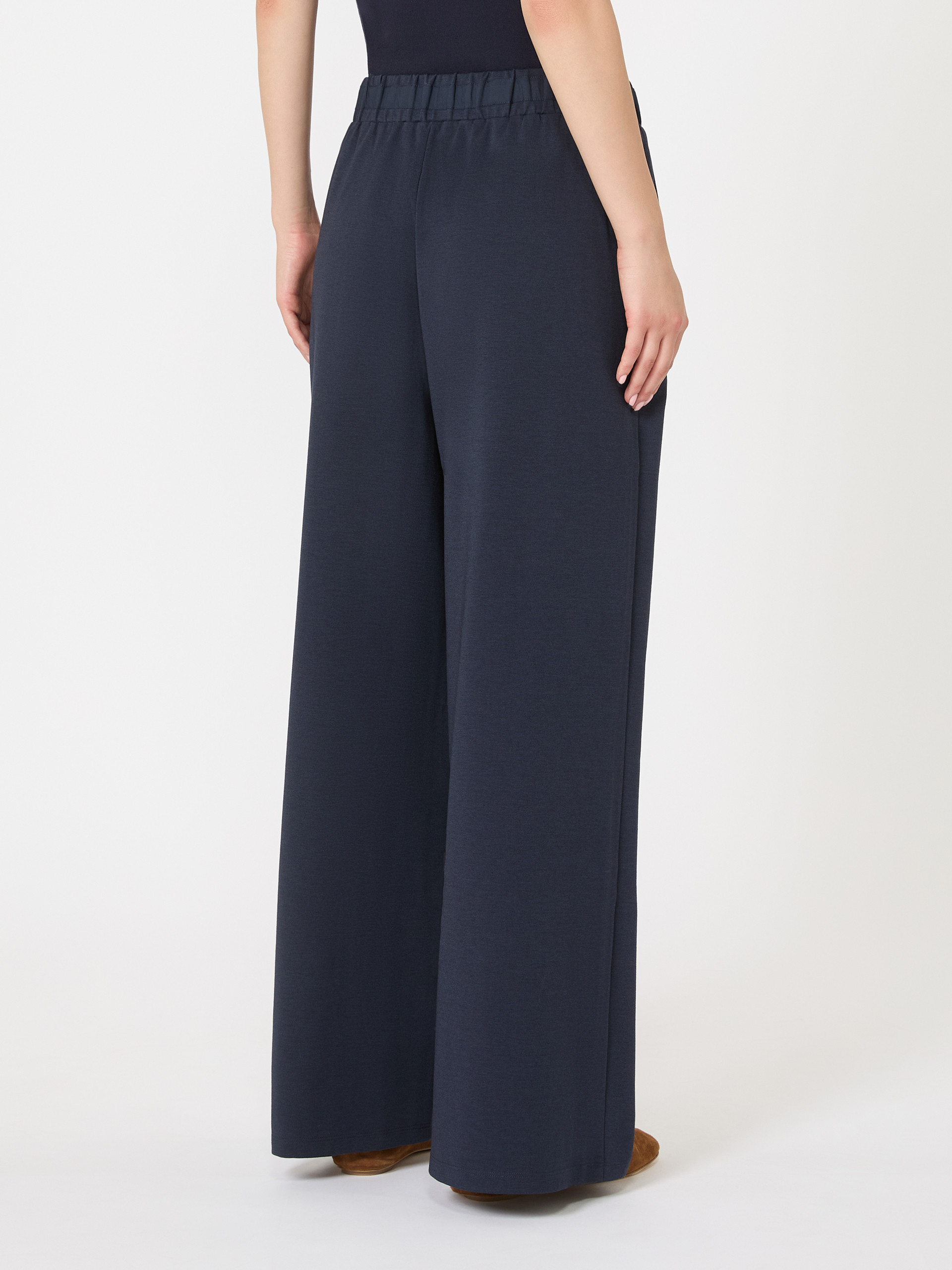 Weekend Max Mara Milano-knit Jersey Trousers In Black
