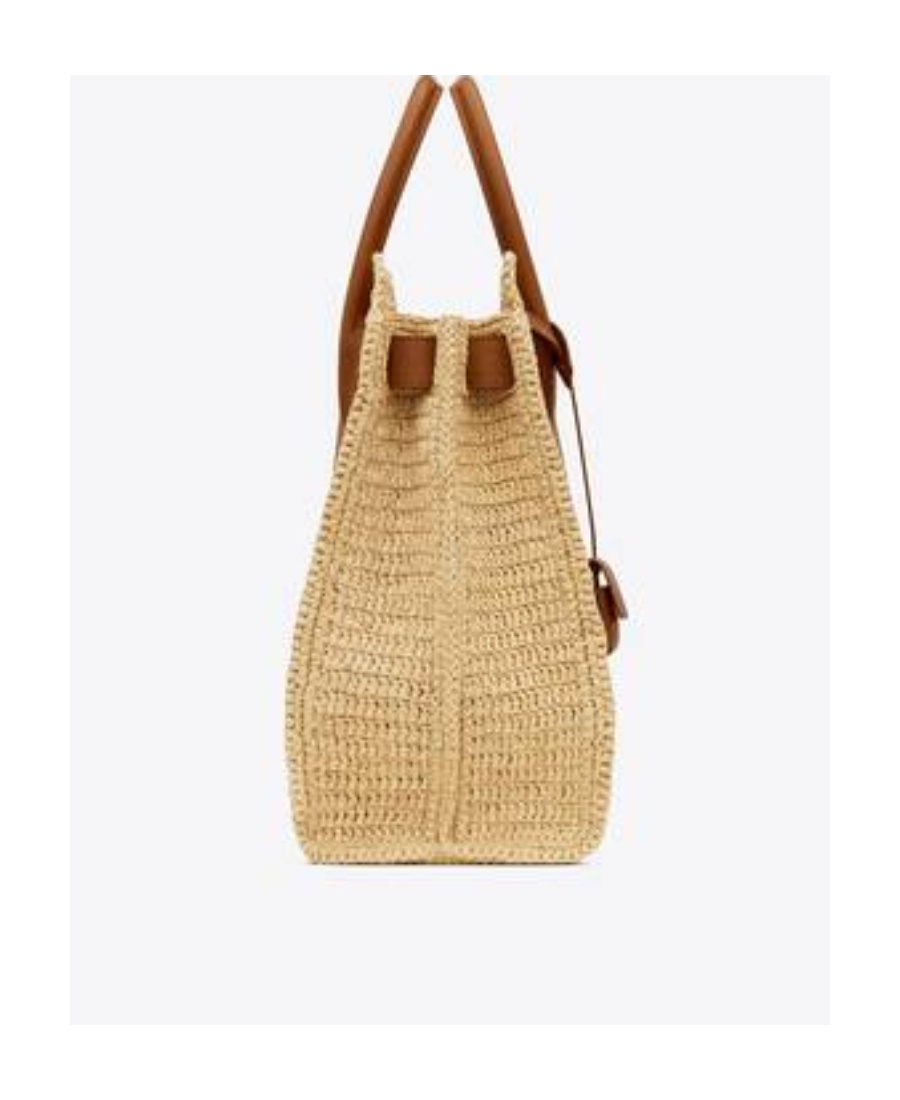 Saint Laurent Raffia Medium Sac De Jour Shopping Bag In Nude
