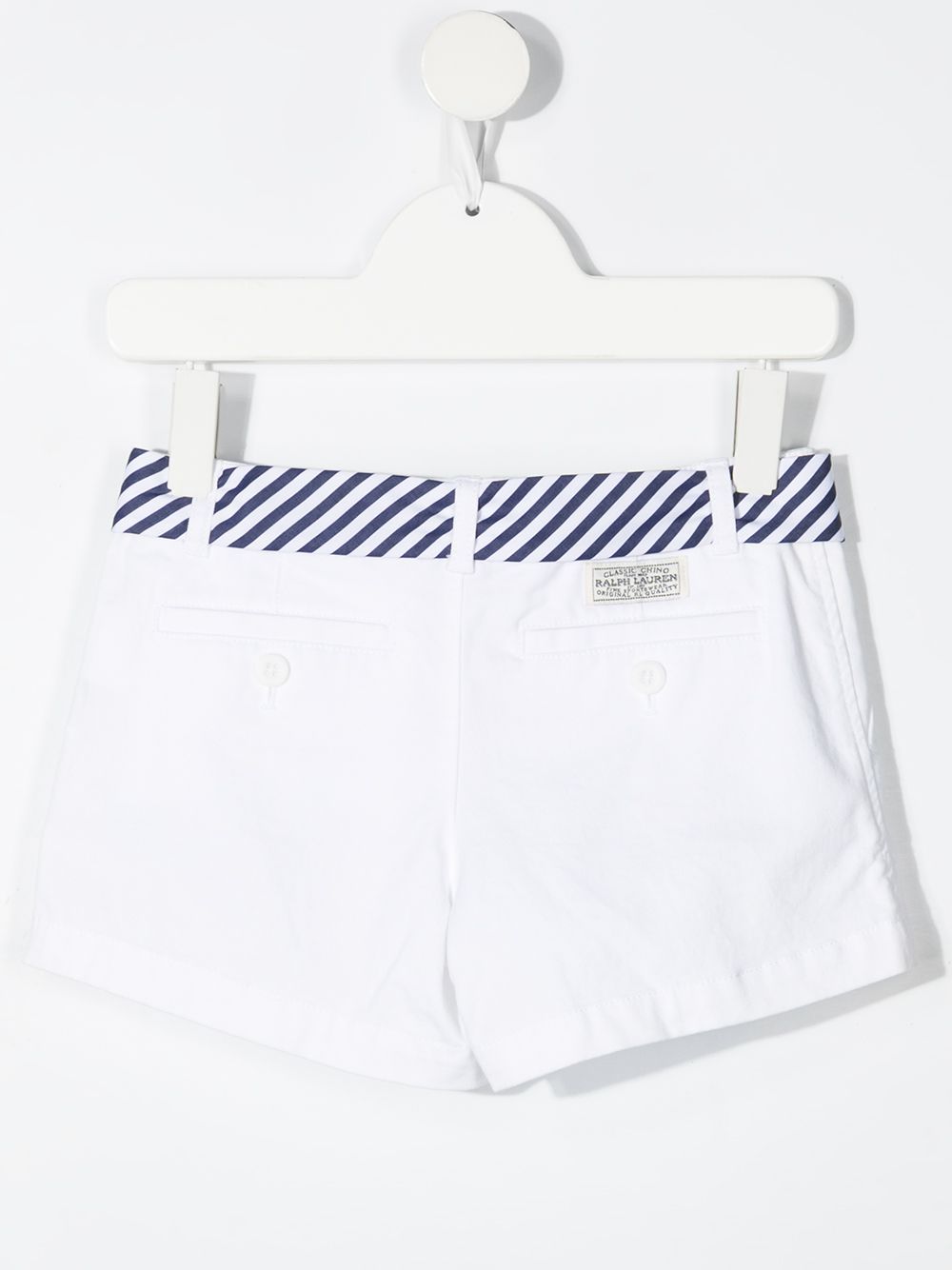 Polo Ralph Lauren Stripe-print Belted Cotton Shorts In White