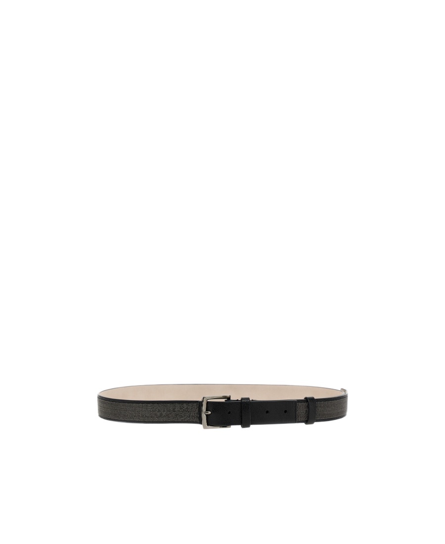 Brunello Cucinelli Bead-embellished Leather Belt In Black