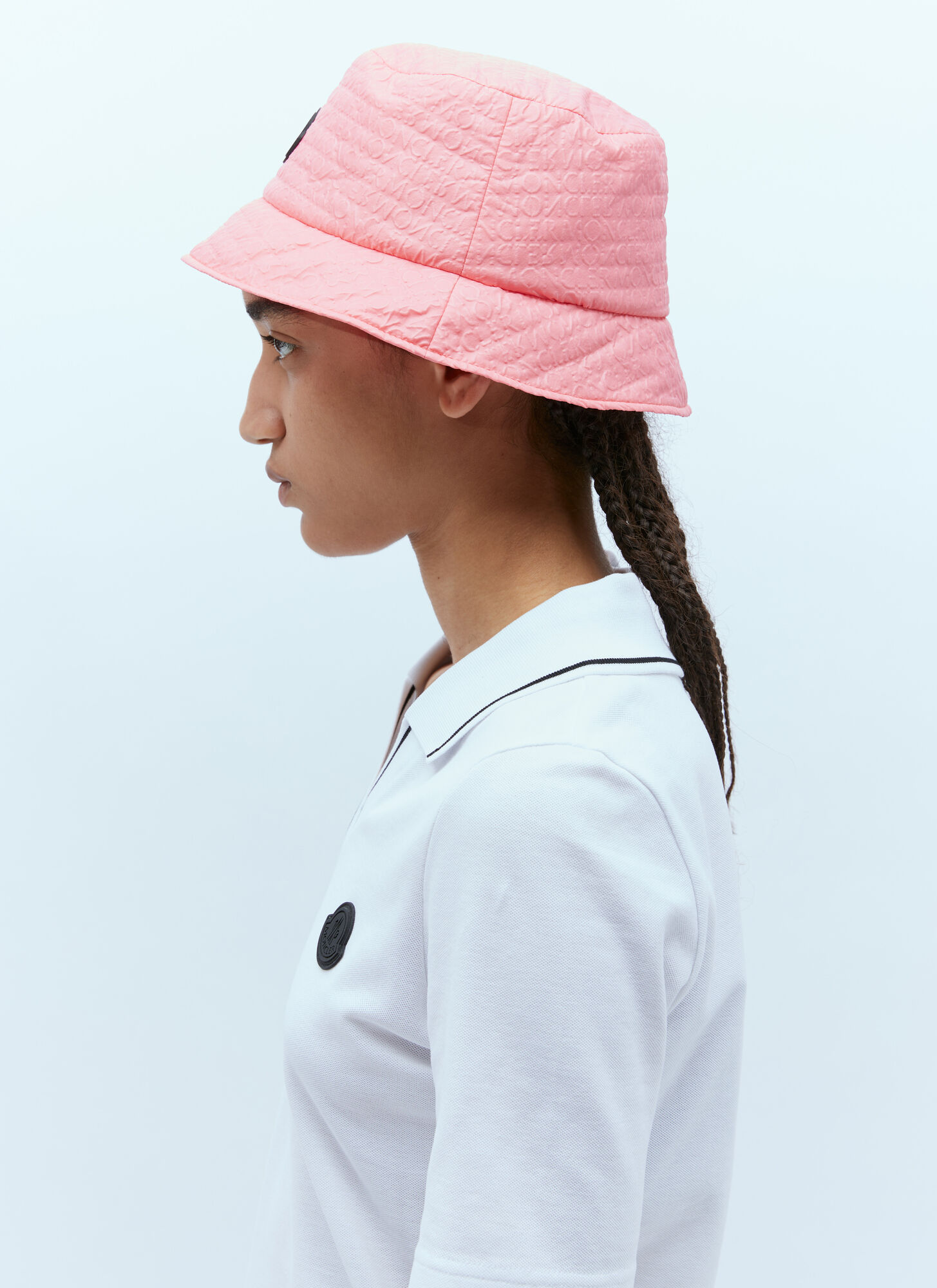 Moncler Logo Patch Bucket Hat In Blue