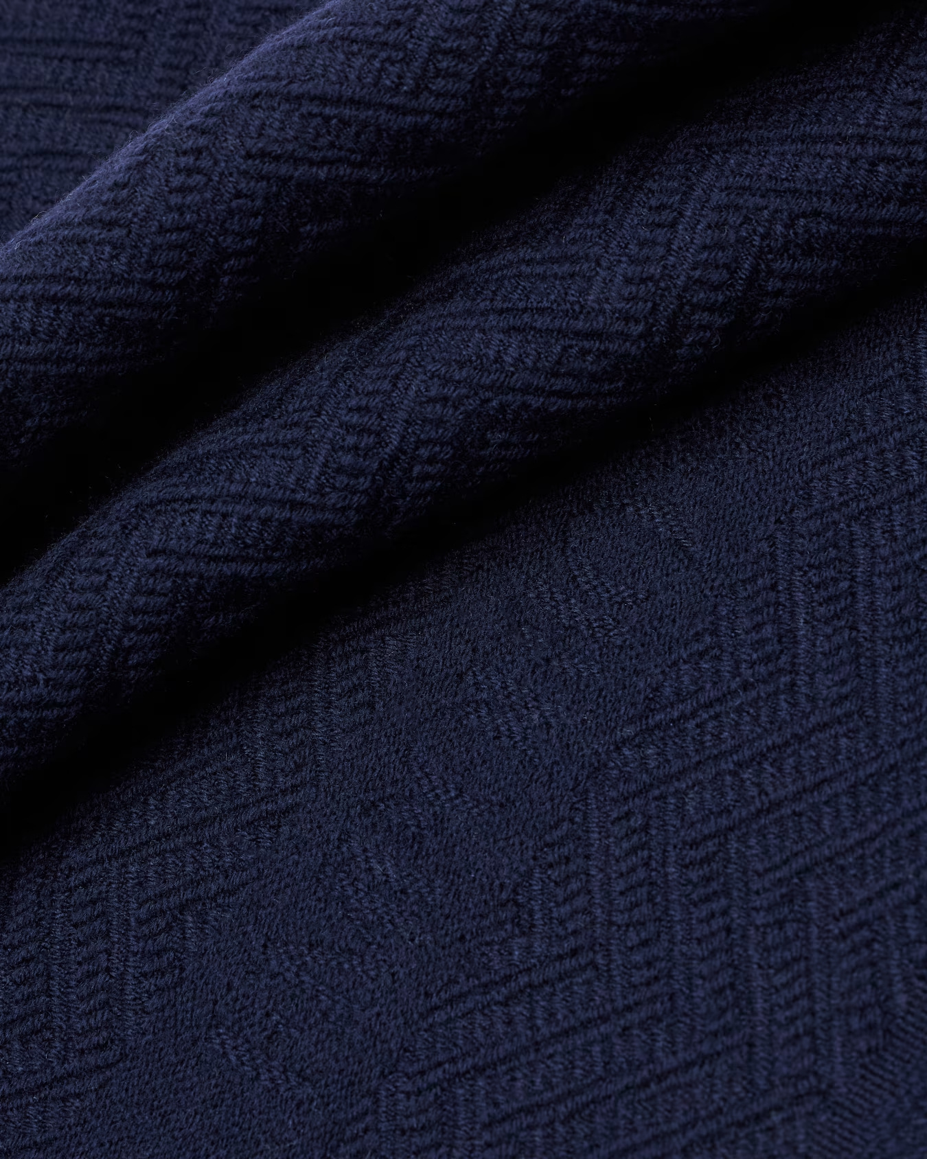 Emporio Armani Wool Scarf With Chevron Motif In Blue