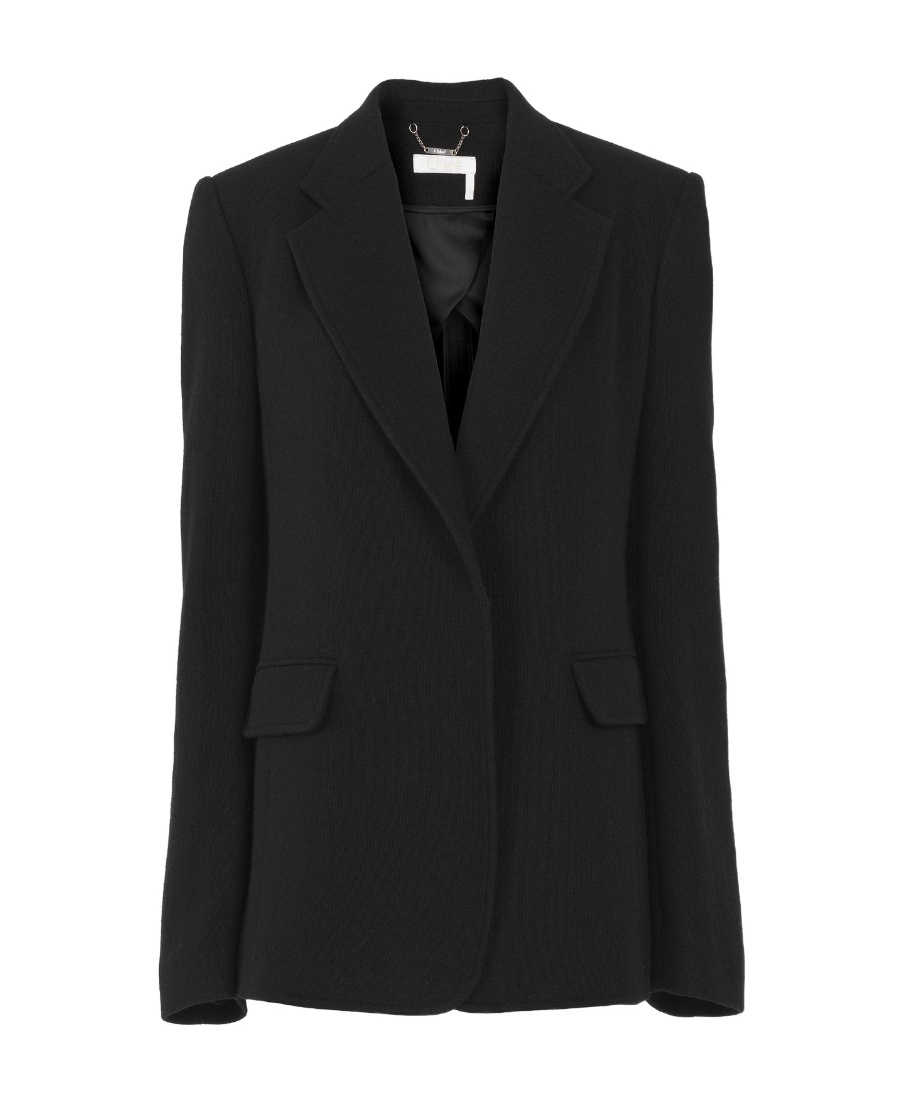 Chloé Single-breasted Open-front Blazer In Black