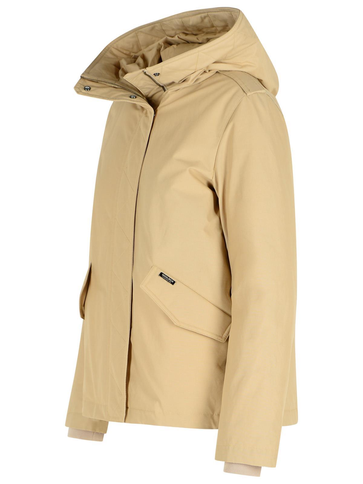Woolrich 'military' Beige Cotton Blend Jacket In Gold