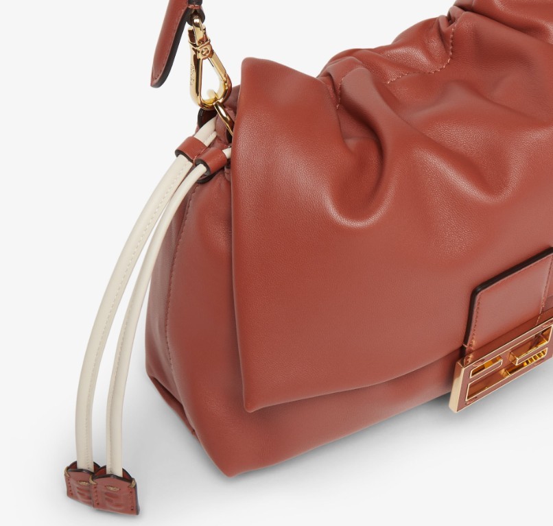 Fendi Mamma Baguette Leather Shoulder Bag In Brown