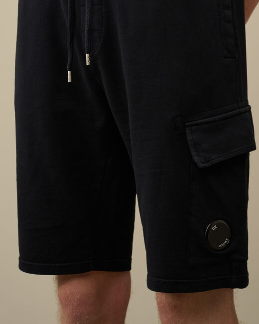 C.p. Company Black Cotton Shorts In Black
